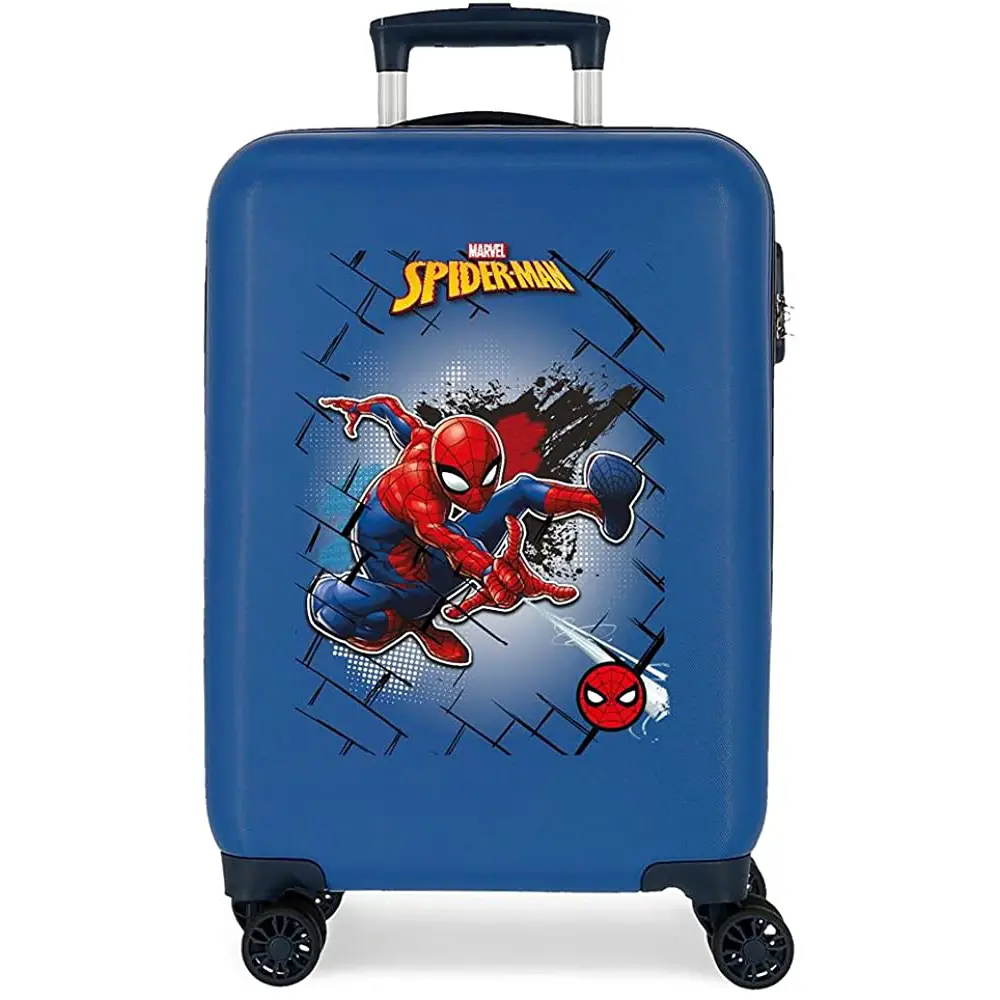 Spiderman Red Trolley Da Cabina Abs 55 Cm 4 Ruote Azzurri -