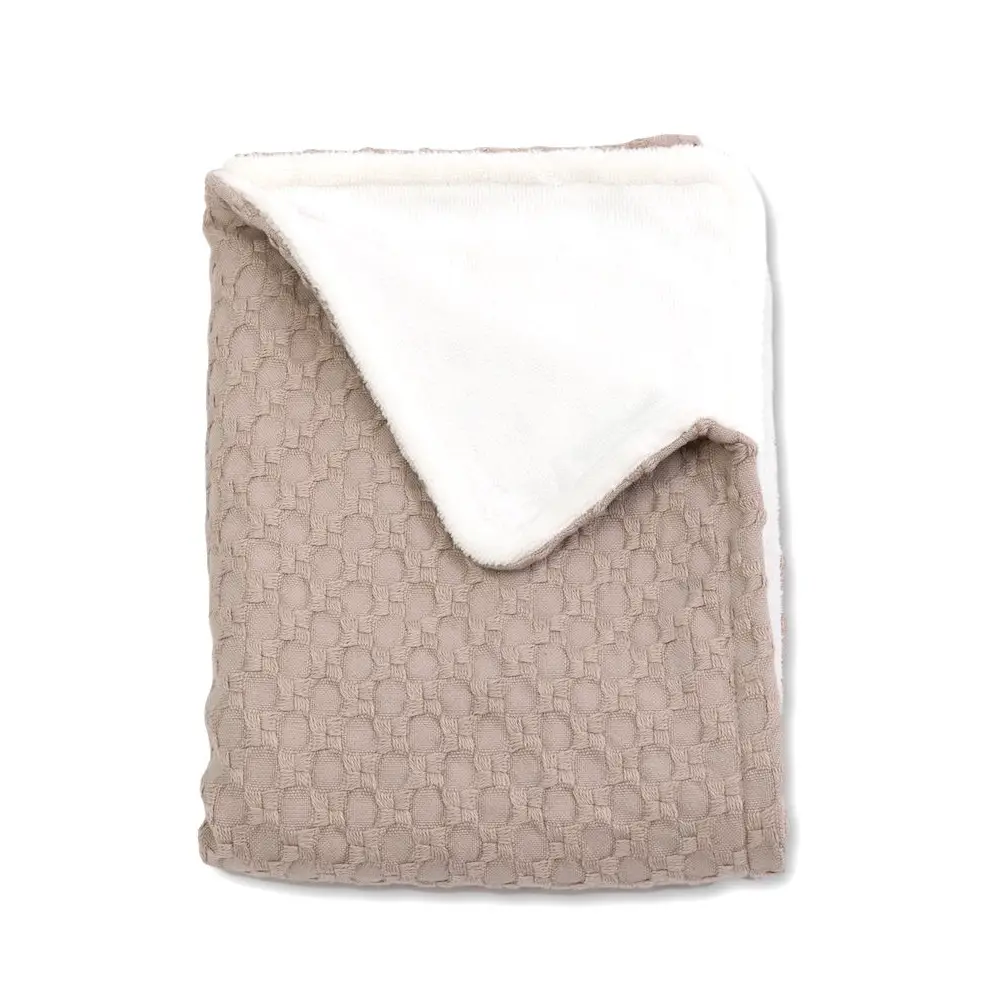 Coperta Culla 100x75 Honey in Bambù Organico con Spugna Peluche Sand - lenzuolini