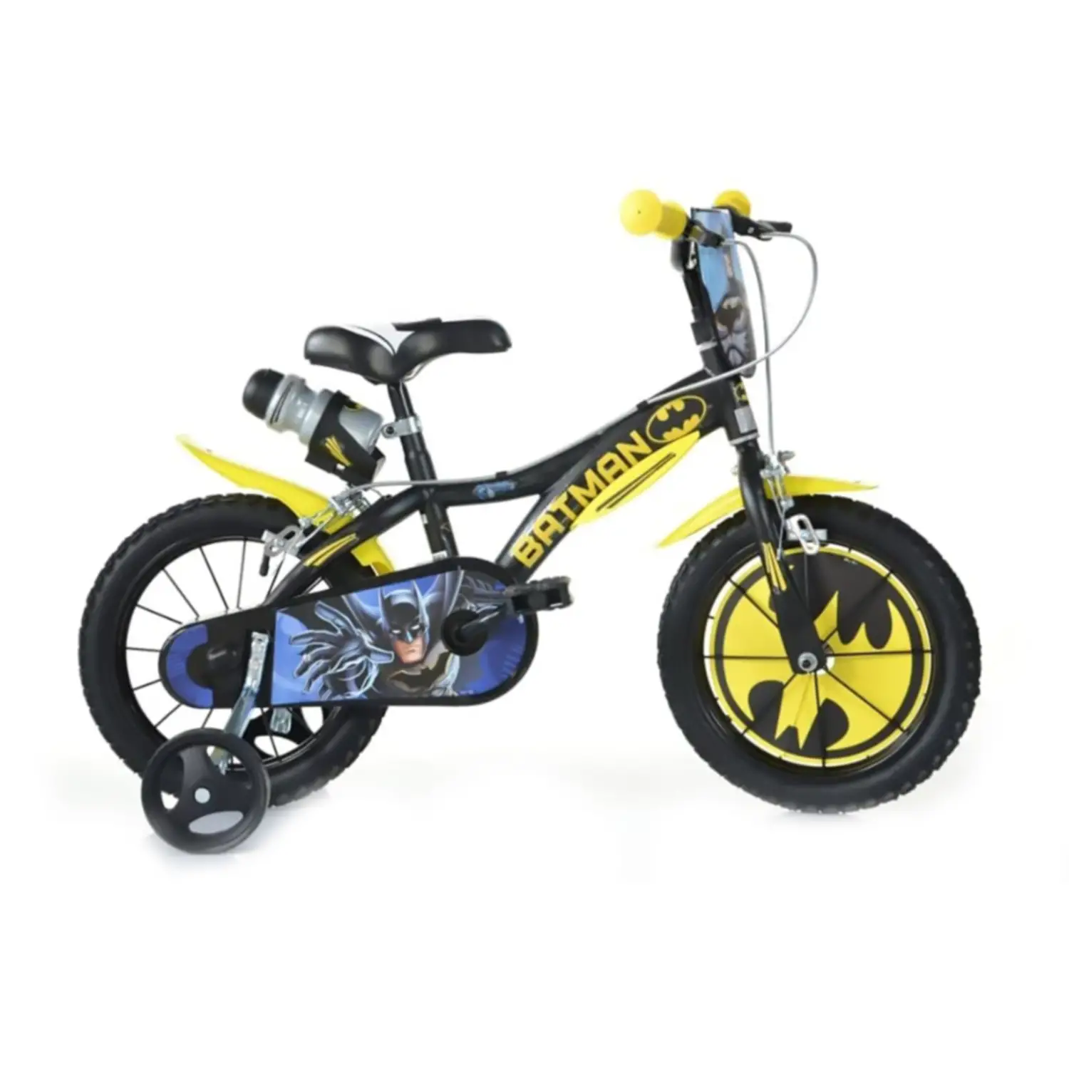 Dino Bikes Bicicletta Bambino 14" Batman con Rotelline Stabilizzatrici - biciclette bambini