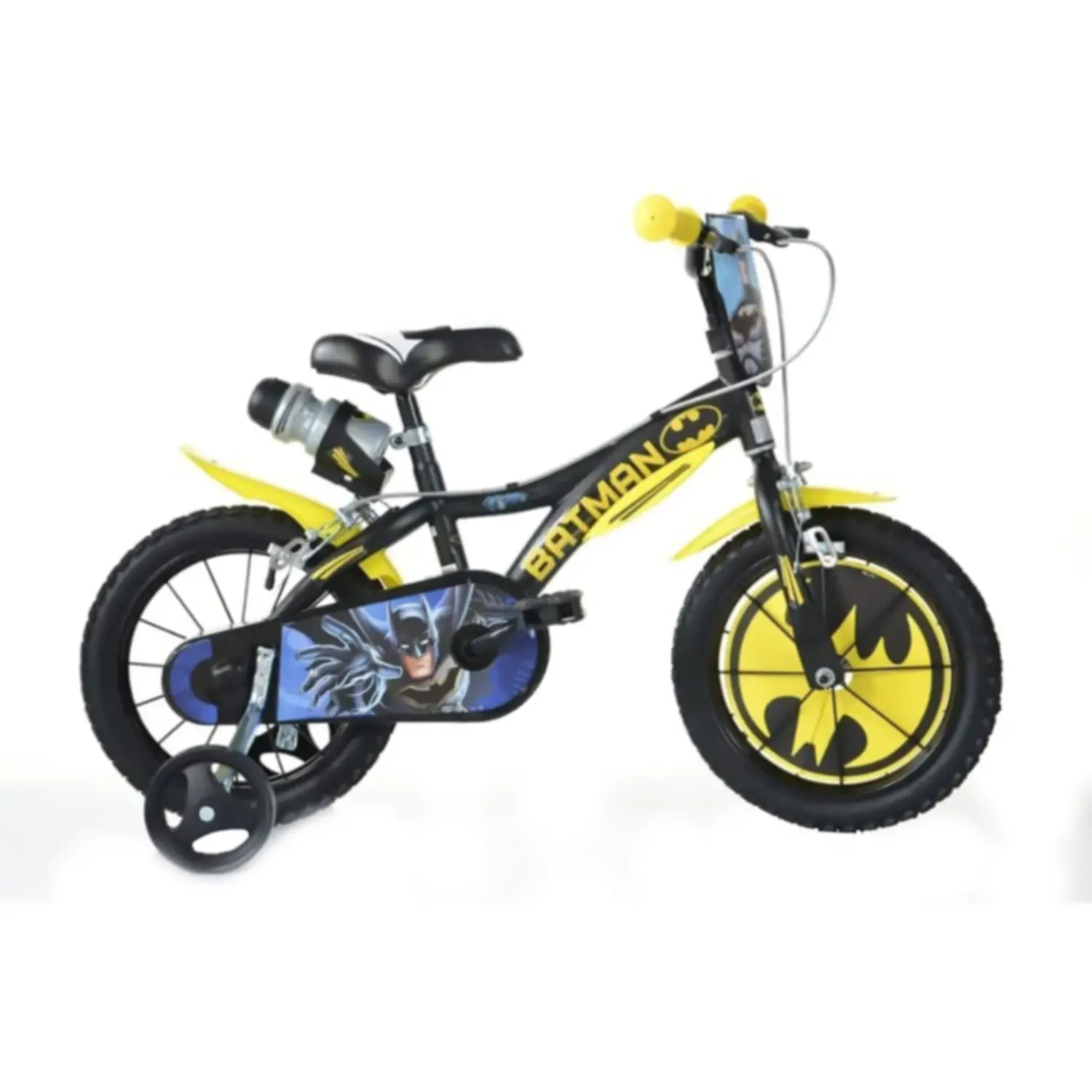 Dino Bikes Bicicletta Bambino 16" Batman con Rotelline Stabilizzatrici - biciclette bambini