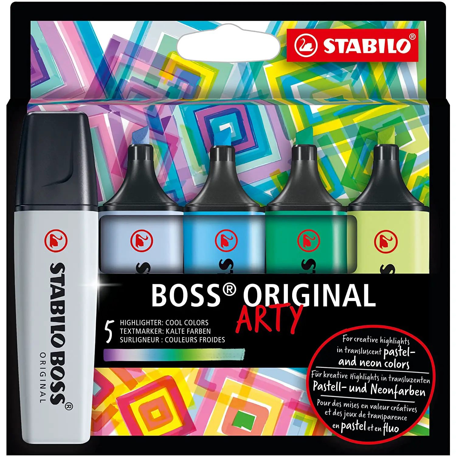 Stabilo Boss Arty – Set 5 Evidenziatori Tonalità “Cool” - Pennarelli