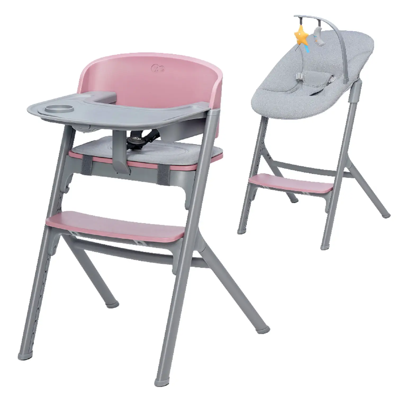 Seggiolone Kinderkraft Livy 4 in 1 + Sdraietta Aster Pink - seggioloni