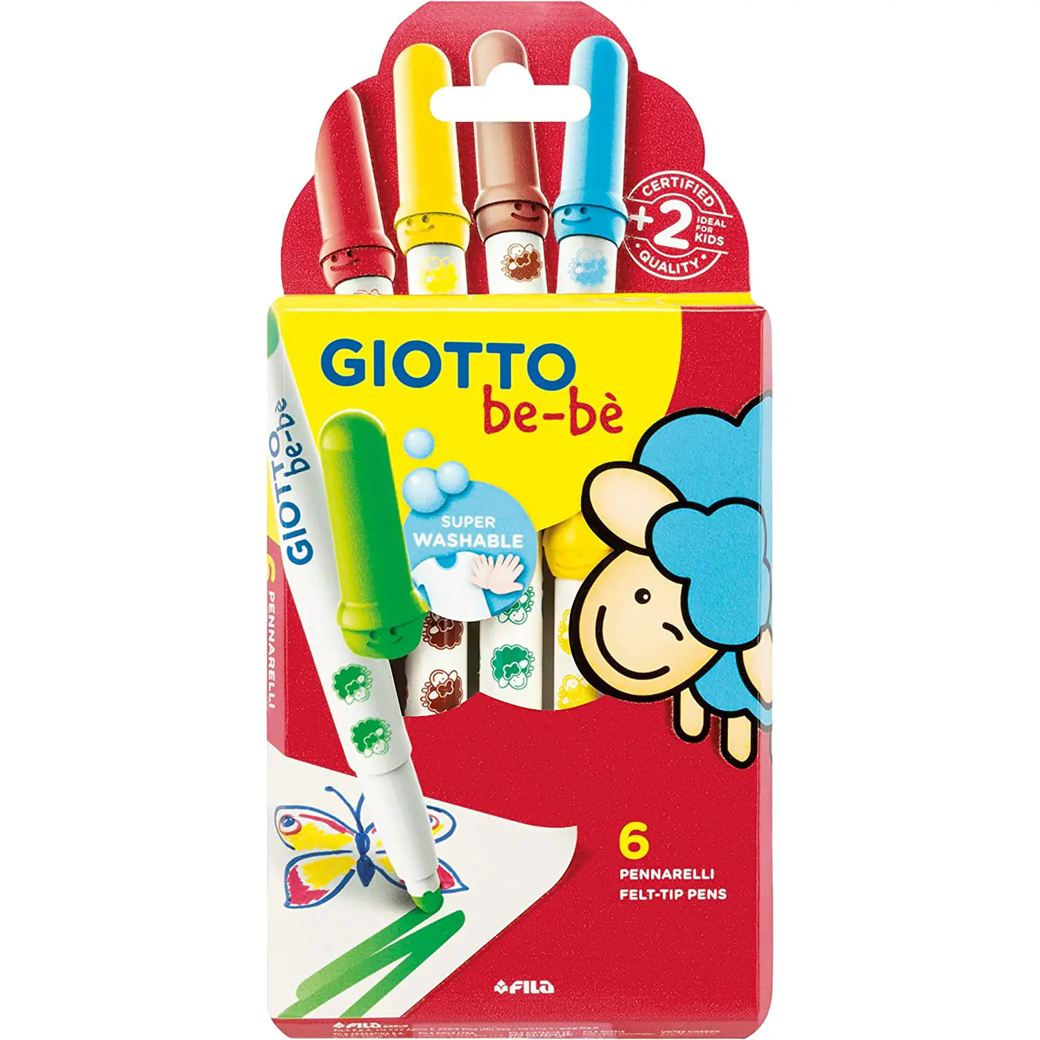 Giotto Bebè Astuccio 6 Pennarelli – Creatività Sicura per Bambini - Pennarelli