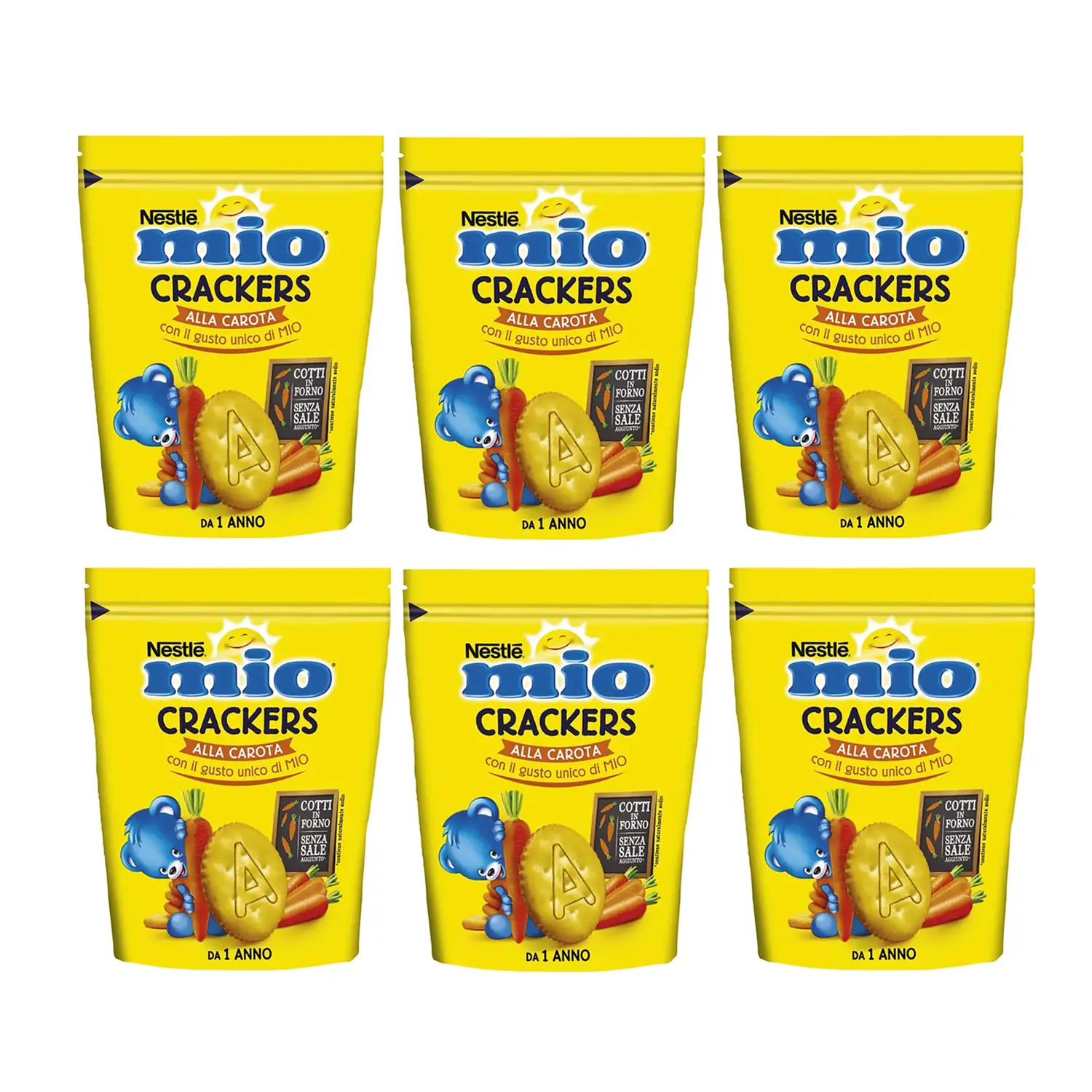 Mio Crackers alla Carota 100 g – Snack Croccanti per Bambini - biscotti