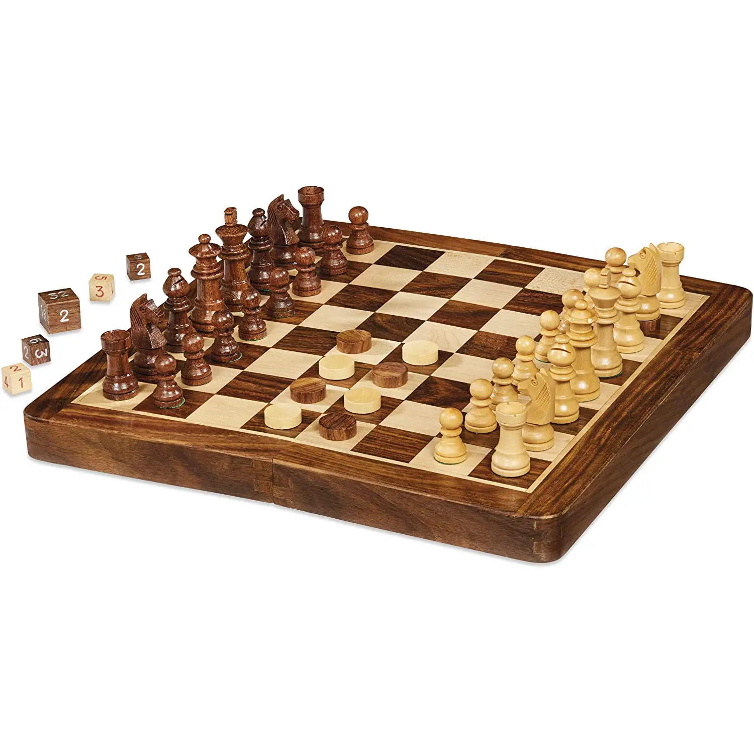 Scacchi Dama Backgammon Legno Pieghevole - giochi di società