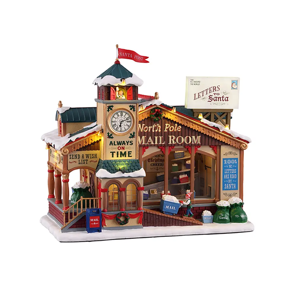 Lemax North Pole Mail Room 15733 – Ufficio Postale Animato con Luci e Suoni - scene e villaggi