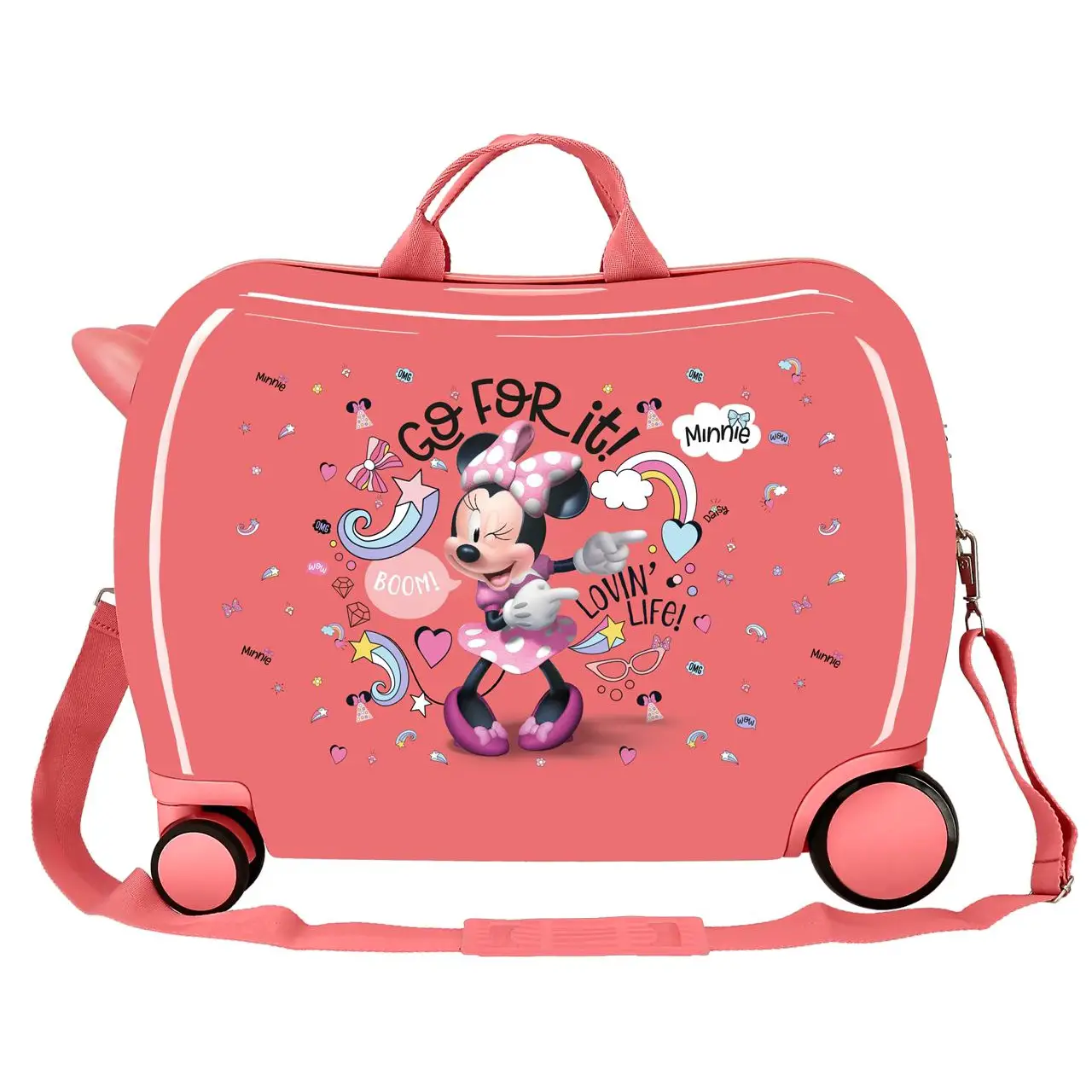 Minnie Loving Life Trolley da Viaggio Cavalcabile Abs 4 Ruote -