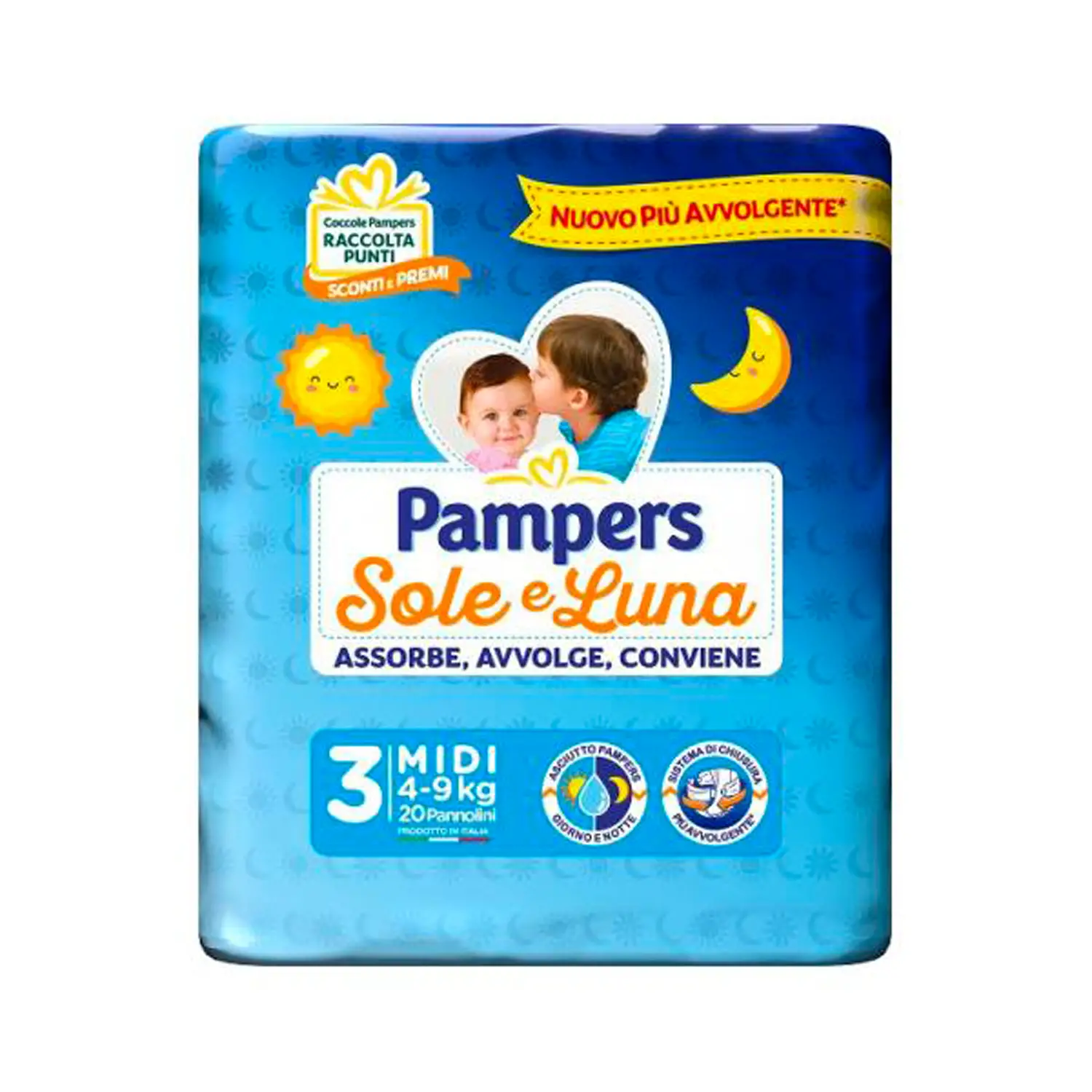 Pannolini Pampers Sole e Luna - Taglia 3 - 4-9 Kg - 20 Pezzi - pannolini e salviettine