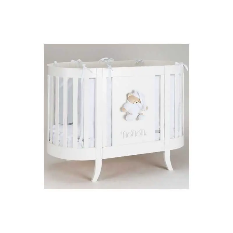 Lettino Ovale Nanan Bianco con Orsetto Azzurro - collezioni