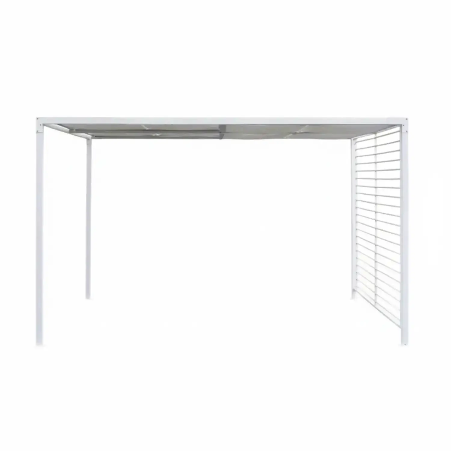 Gazebo Bora 3x3.6 Bianco con Telo Grigio Chiaro - gazebi in ferro