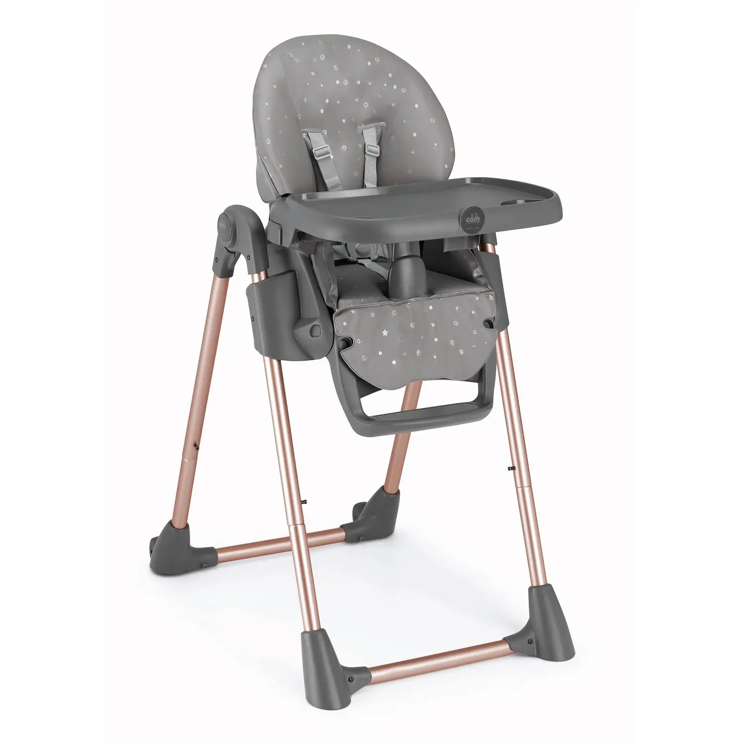 Seggiolone Pappananna Grigio Stellina con Telaio Oro Rosa C.263 Cam - seggioloni