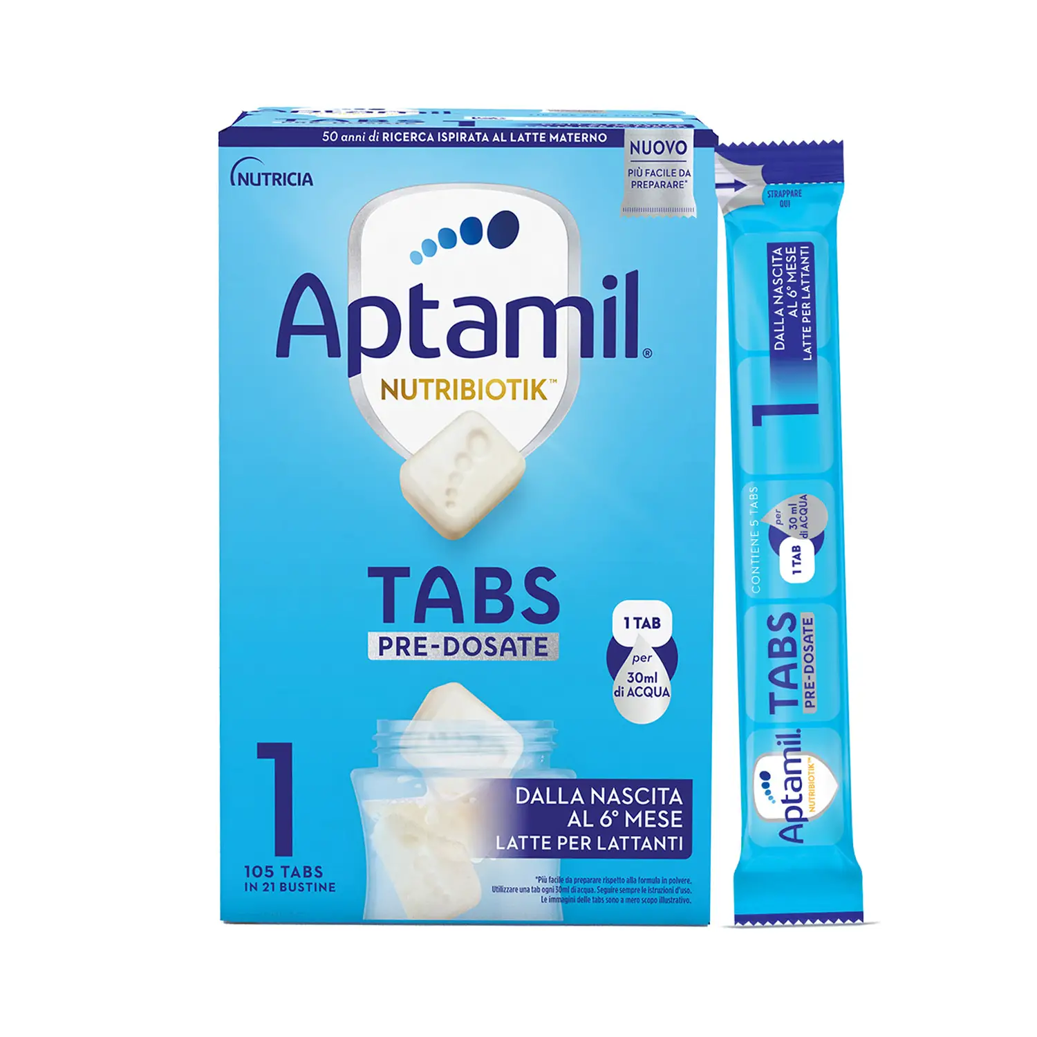LATTE APTAMIL 1 NUTRIBIOTIK TABS 21 BUSTINE 105 TABS - latti artificiali