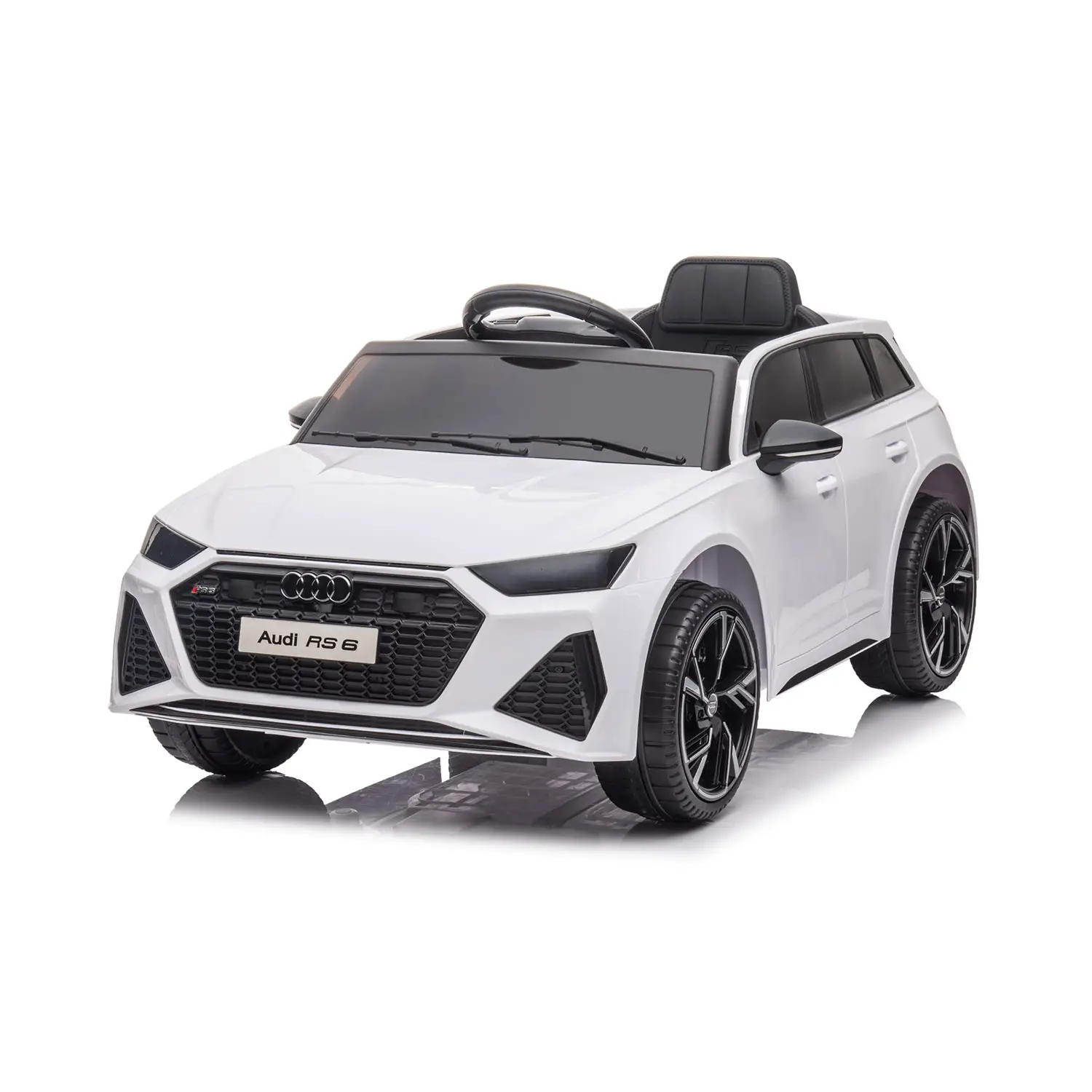 Auto Elettrica Per Bambini Audi Rs6 12v Bianca Con Radiocomando - auto