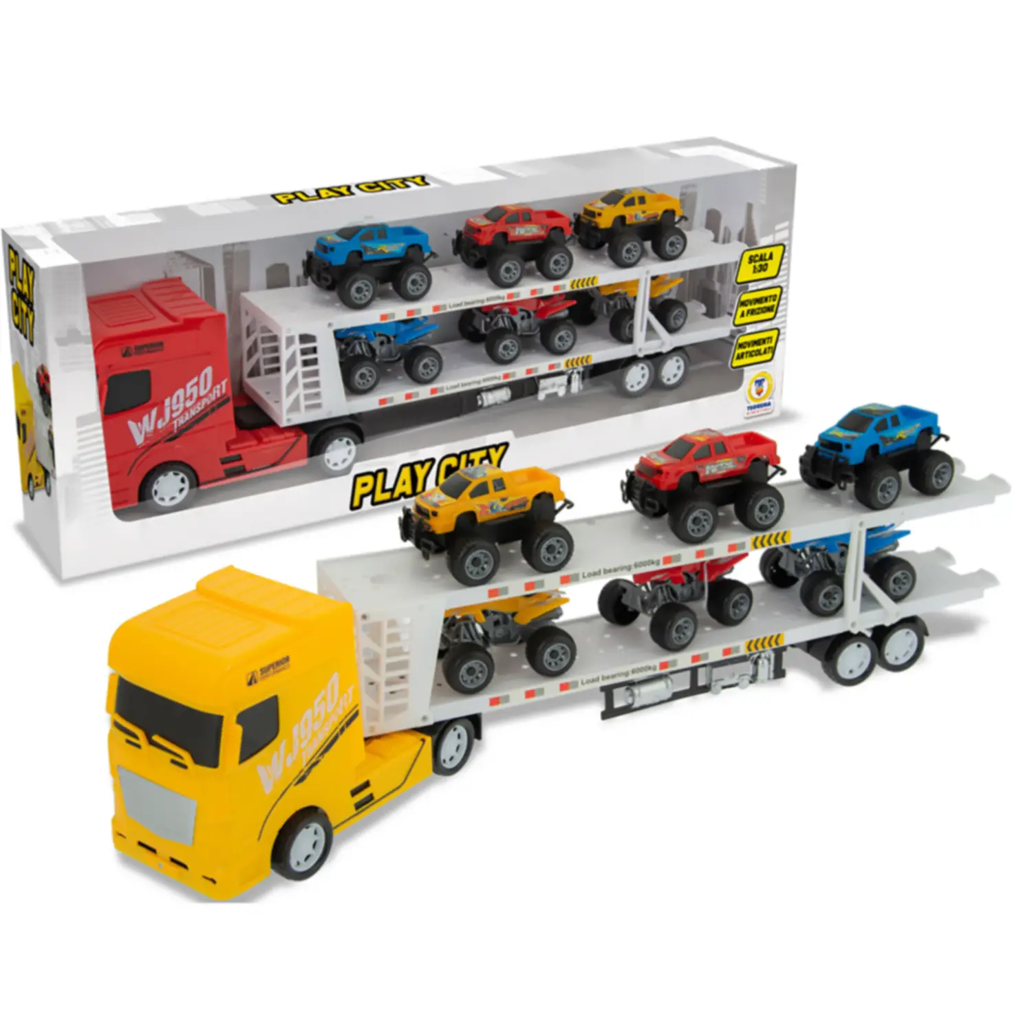 Play City - Camion Bisarca a Frizione Assortito - modellini