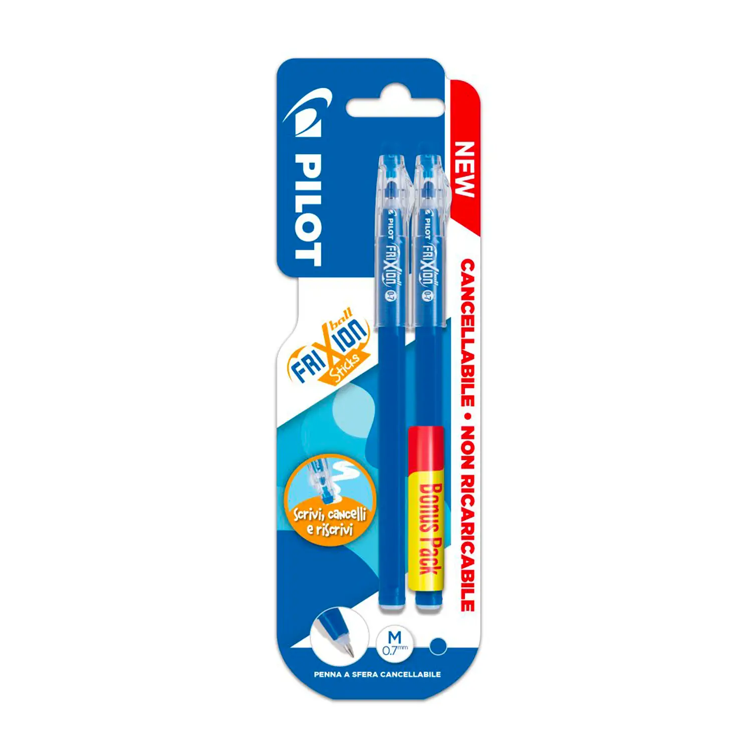 Penna Pilot Frixion Ball Sticks • Blister 2 pzBlu - penne pennarelli ufficio