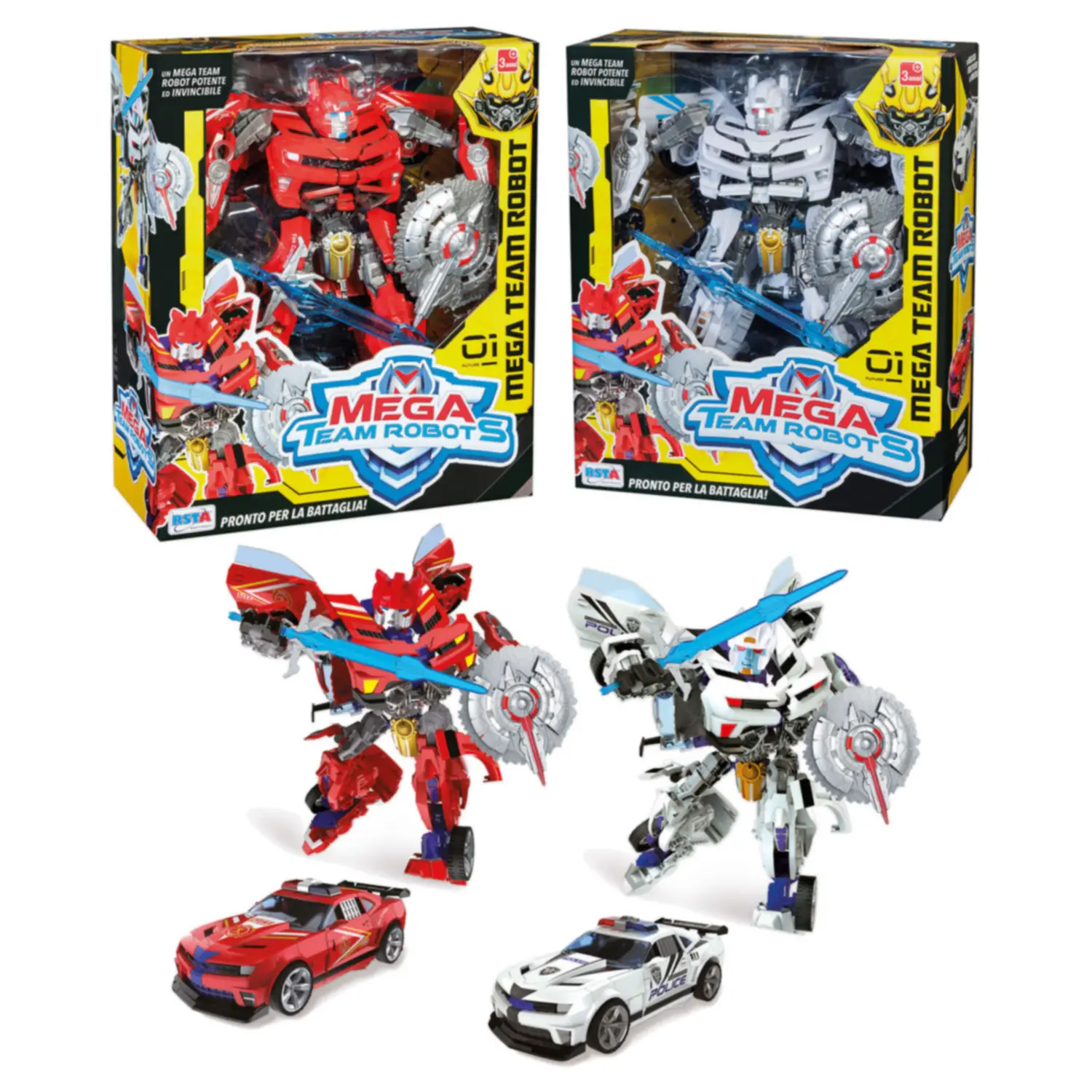 Mega Team Robot Grande Assortititi in 2 modelli - play set