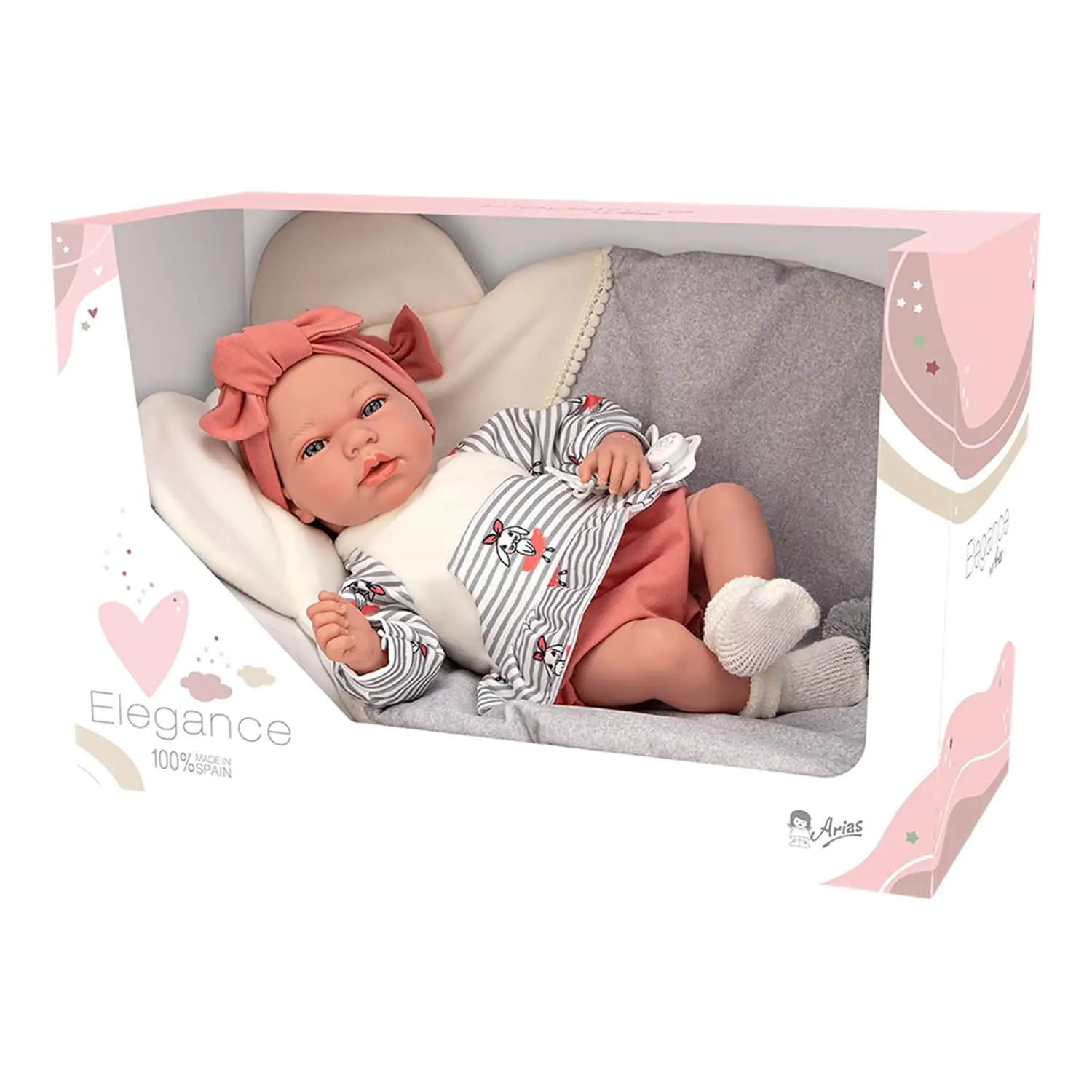 Arias Bambolotto Bebe' 40 cm Abito Righe - Bambole e accessori