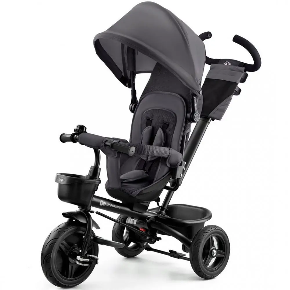 Kinderkraft Aveo Triciclo Malachite Grey – Cresce con il Tuo Bambino, da 9 Mesi a 5 Anni - Tricicli e primi passi