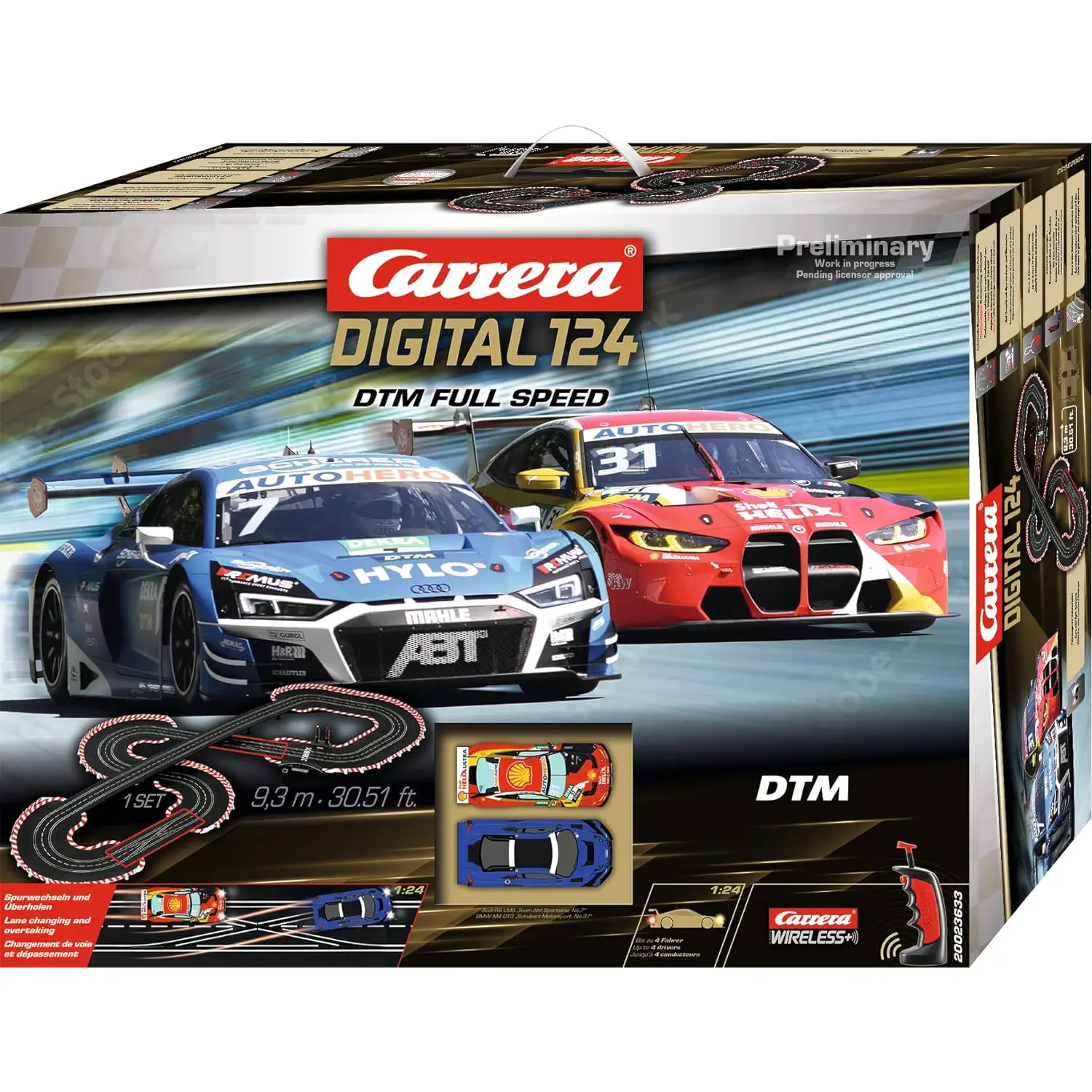 Pista Carrera Digital 124 Full Speed - Veicoli, garage e piste