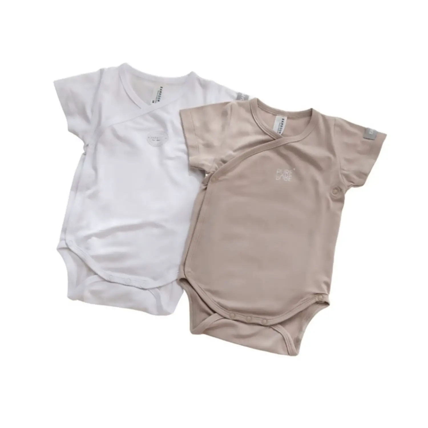 Body 9/12 Mesi Bambino Maniche Corte 2 Pezzi Cammello Bianco - intimo neonato