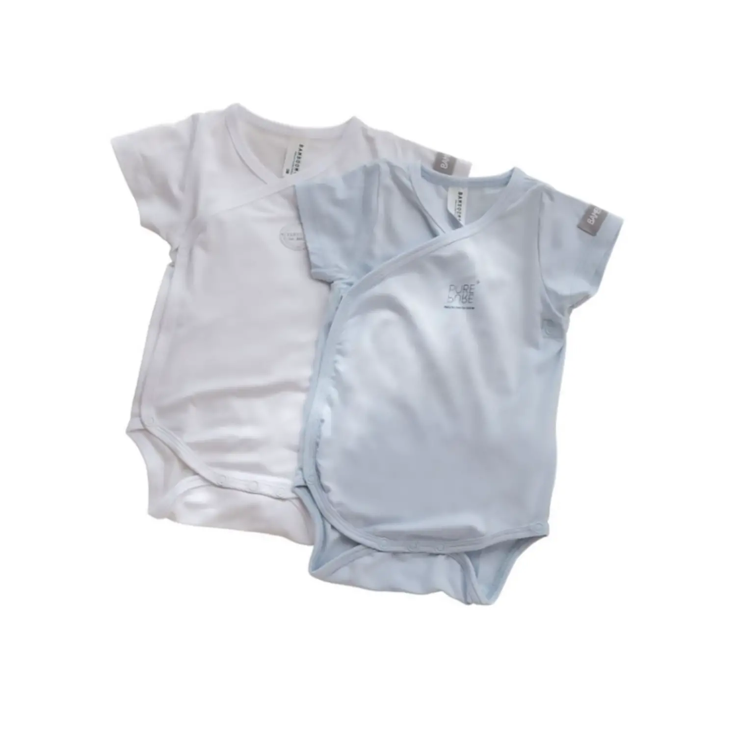 Body Bambino Maniche Corte - Taglia 1 Mese - 2 Pezzi Azzurro e Bianco - intimo neonato