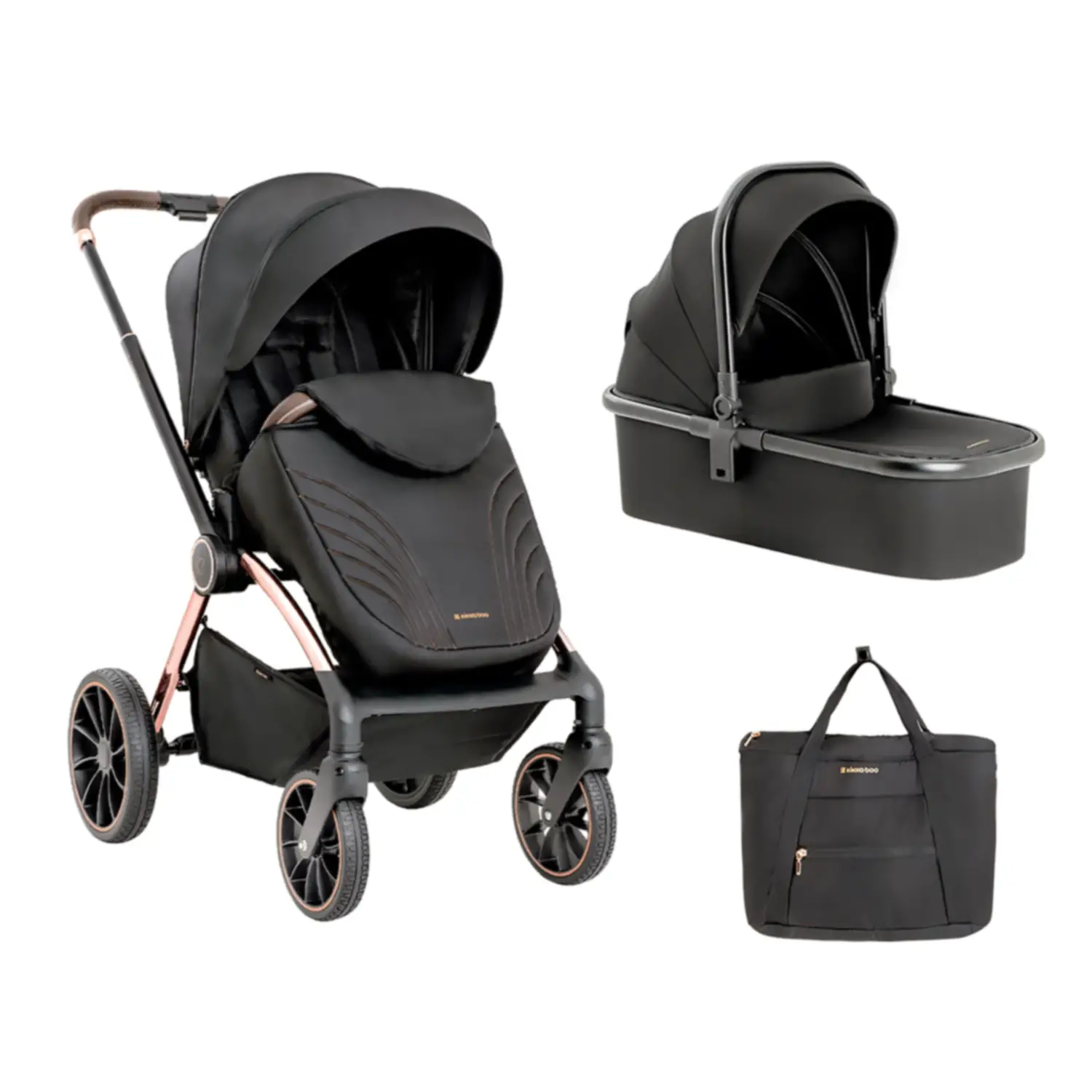 Passeggino 2in1 Con Navicella Kara Nero - trio e modulari