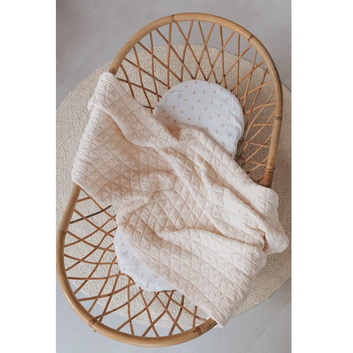 Coperta Culla 100x75 Wrinkled + Spugna Peluche – Water Peach - lenzuolini
