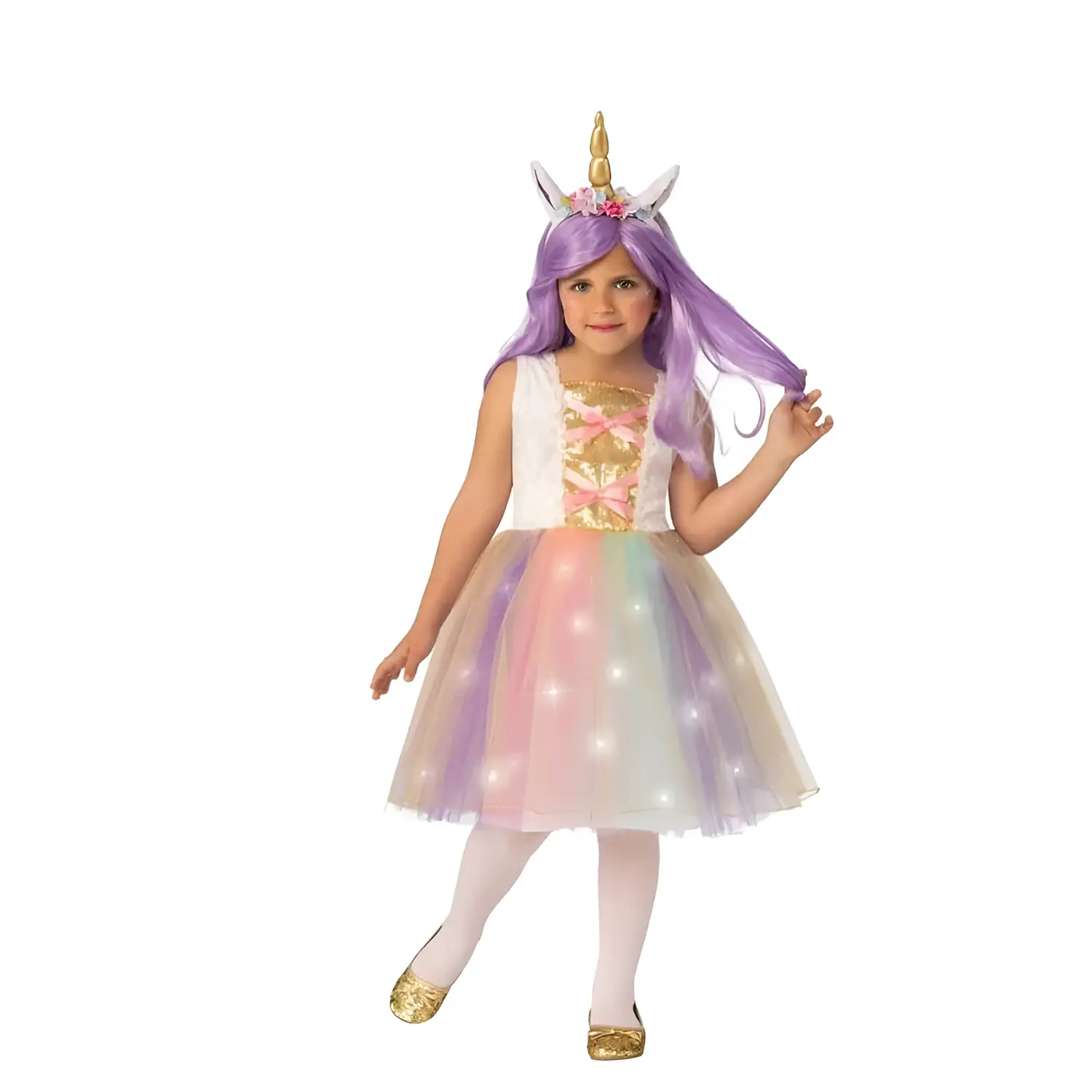 Costume Principessa Shiny Unicorn per Bambine - Taglia M - 5/7 anni - abiti bambino e bambina