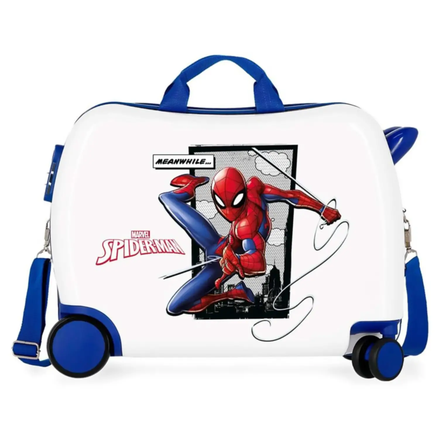 Spiderman Action Trolley da Viaggio Cavalcabile Abs 4 Ruote -