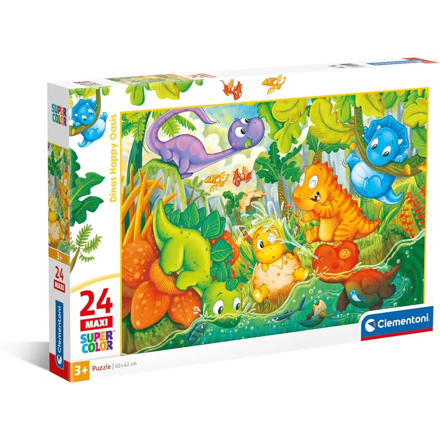 Puzzle 24 Pezzi Maxi Dinos Happy Oasis - Puzzle in cartone