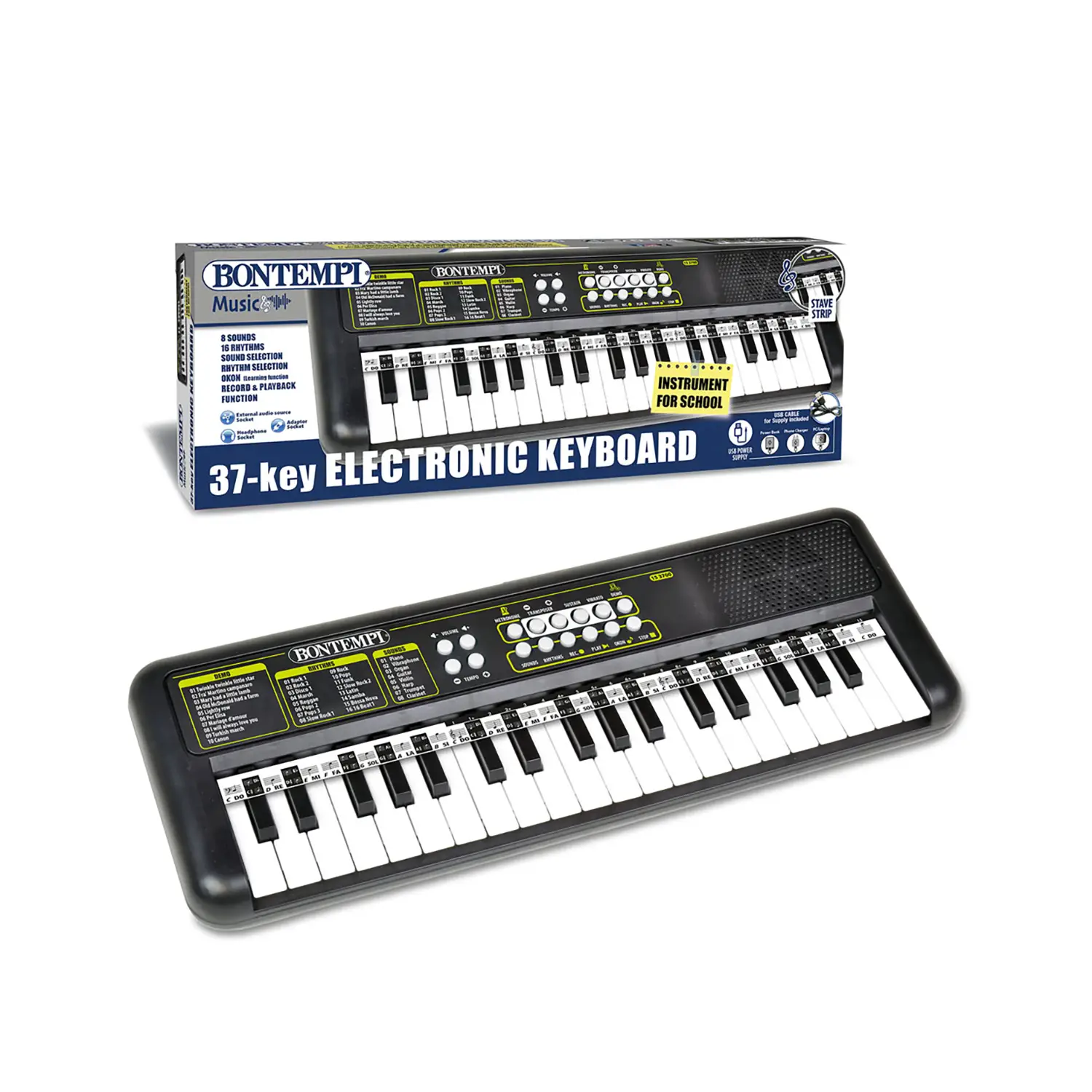 Tastiera Musicale Didattica Bontempi 37 Tasti con USB ed Effetti - strumenti musicali