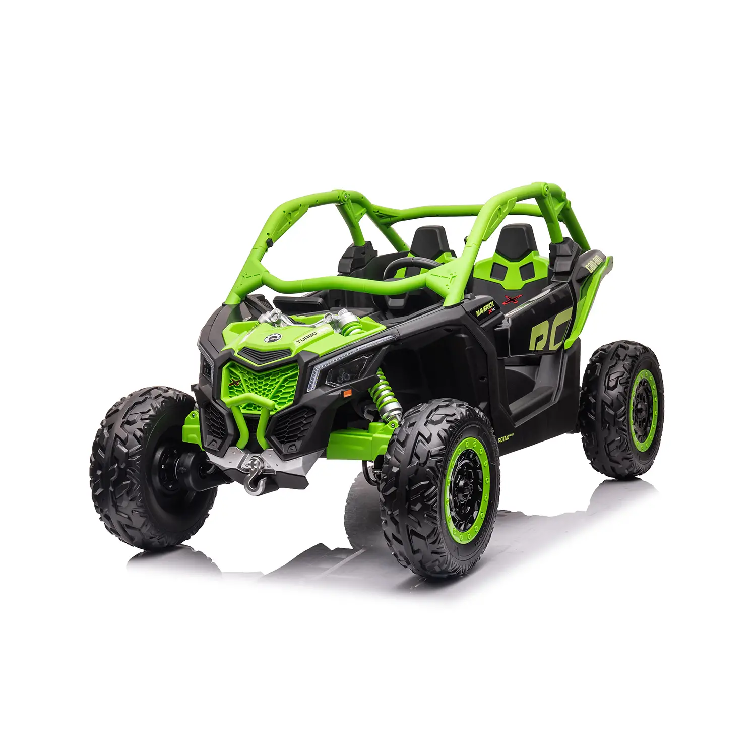 Auto Elettrica Biposto Can-Am Maverick con 4 Motori e Telecomando, Verde - auto