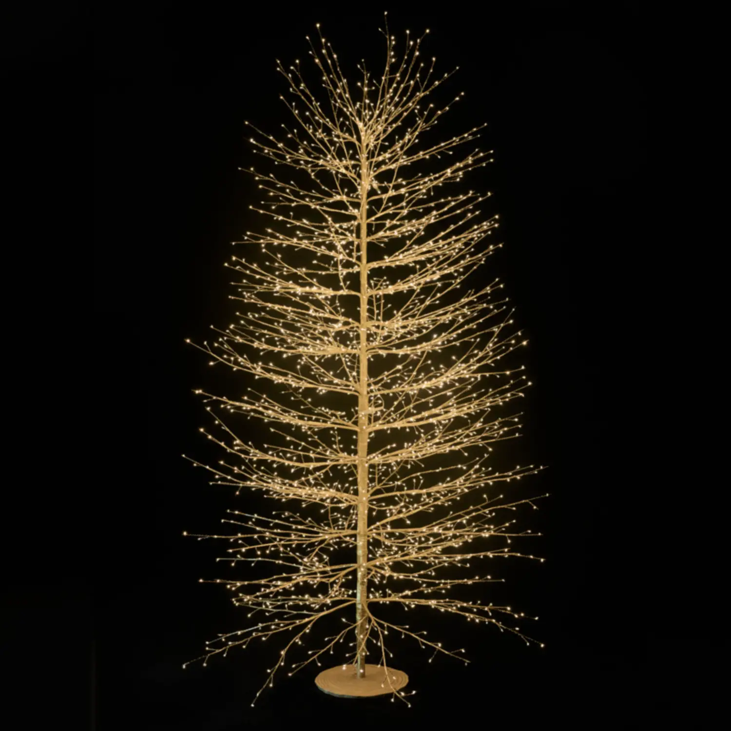 Albero Faggio con 2700 Mini Led Luce Calda Altezza 210 cm Tronco e Rami Colore Oro - alberi led di design