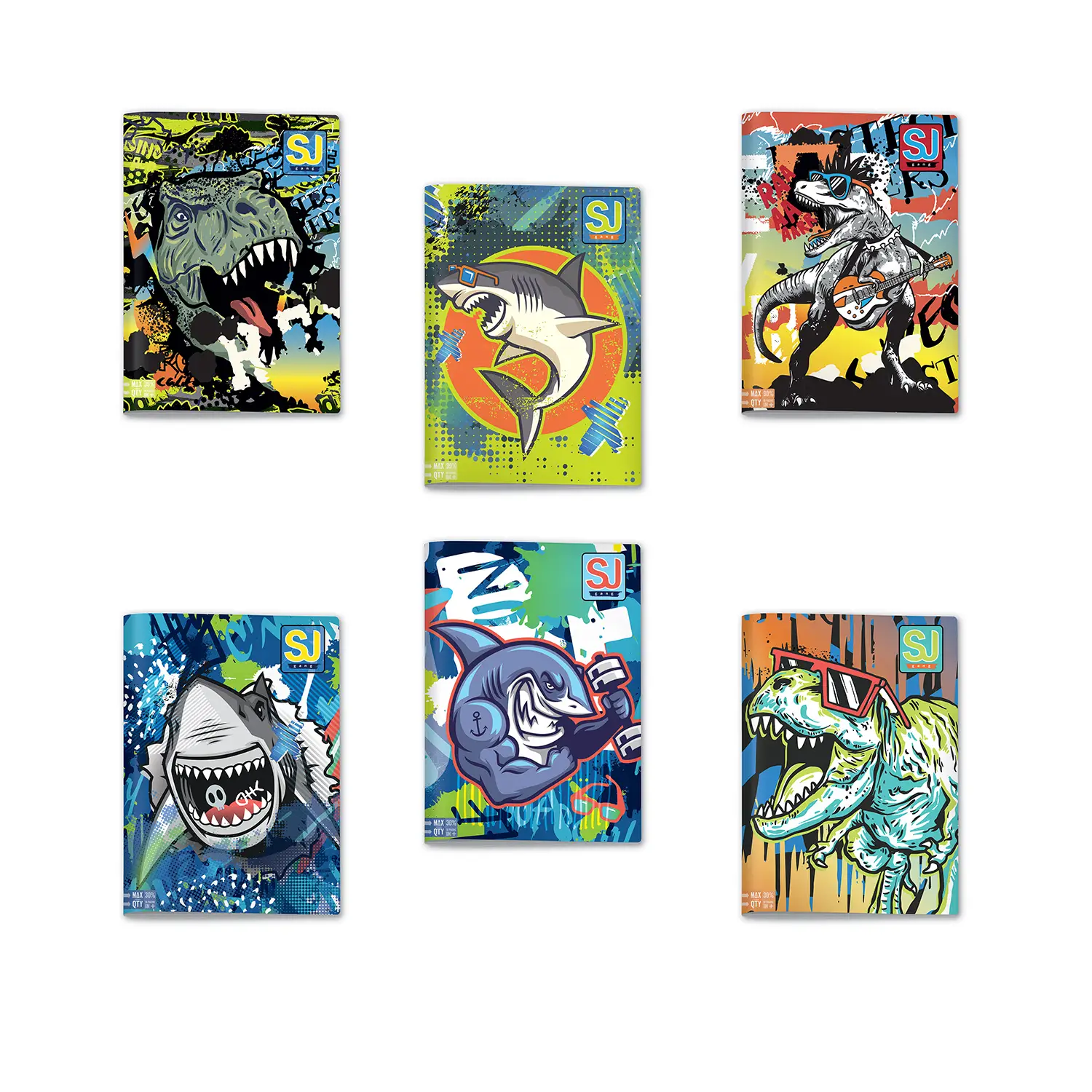 Sj Gang Animali Boy Quaderno A4 Maxi 96/100 Rigatura 10M - Cancelleria varia