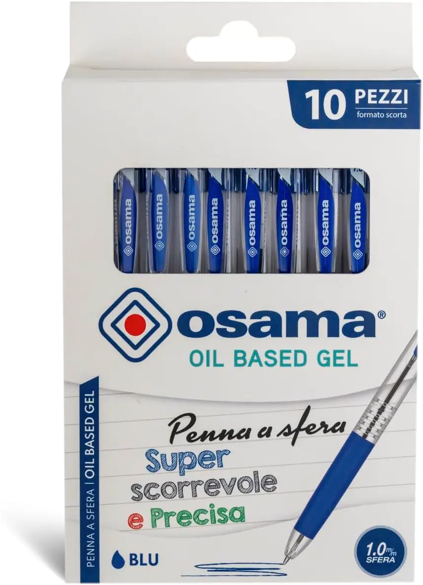 Penna Scatto a Sfera OBG, Tratto 1 mm. - Blister 10 Pezzi Blu - penne pennarelli ufficio