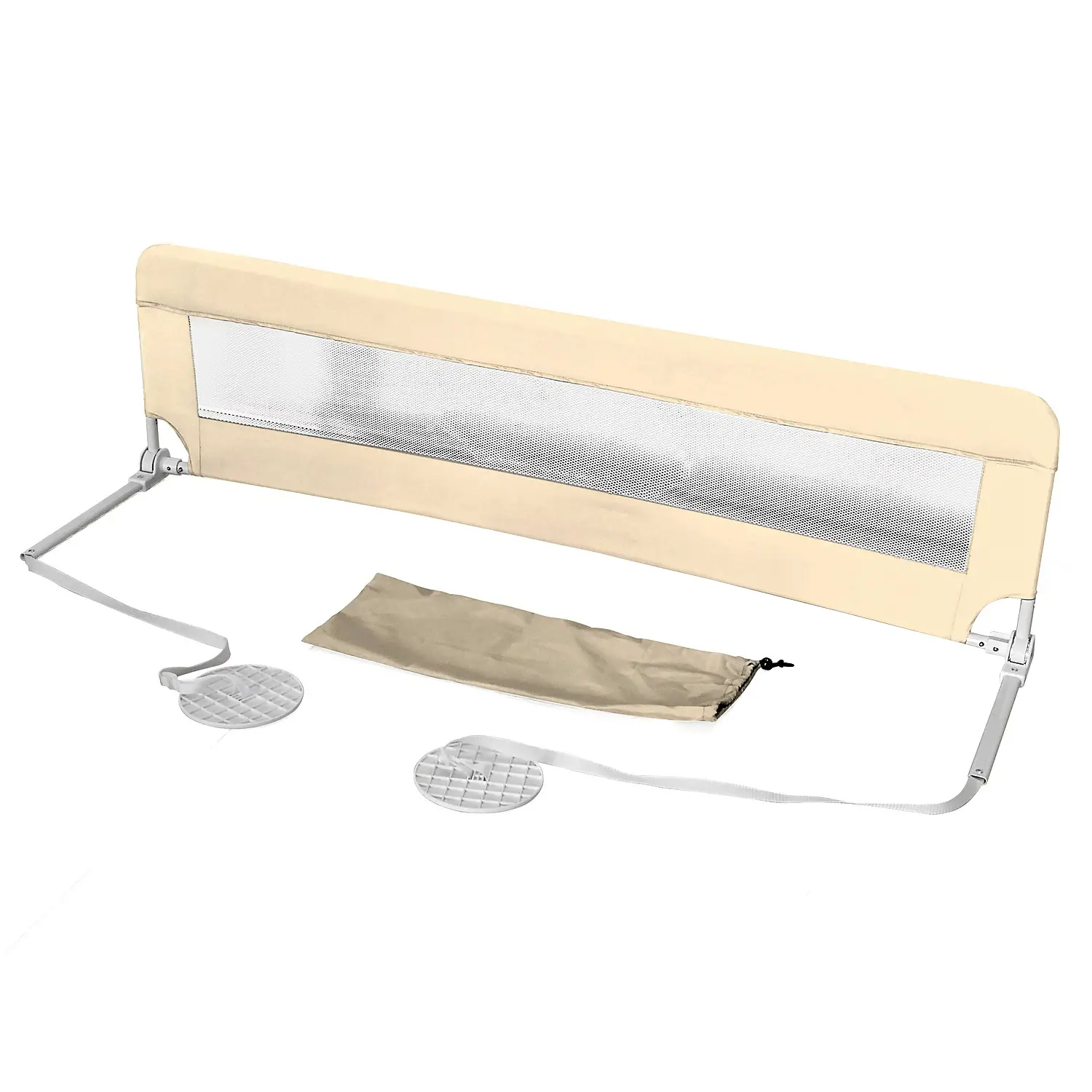 Barriera Sponda da Letto Pieghevole con Borsa di Trasporto, Sicura e Protettiva, Sabbia Cm.150 - barriere letto