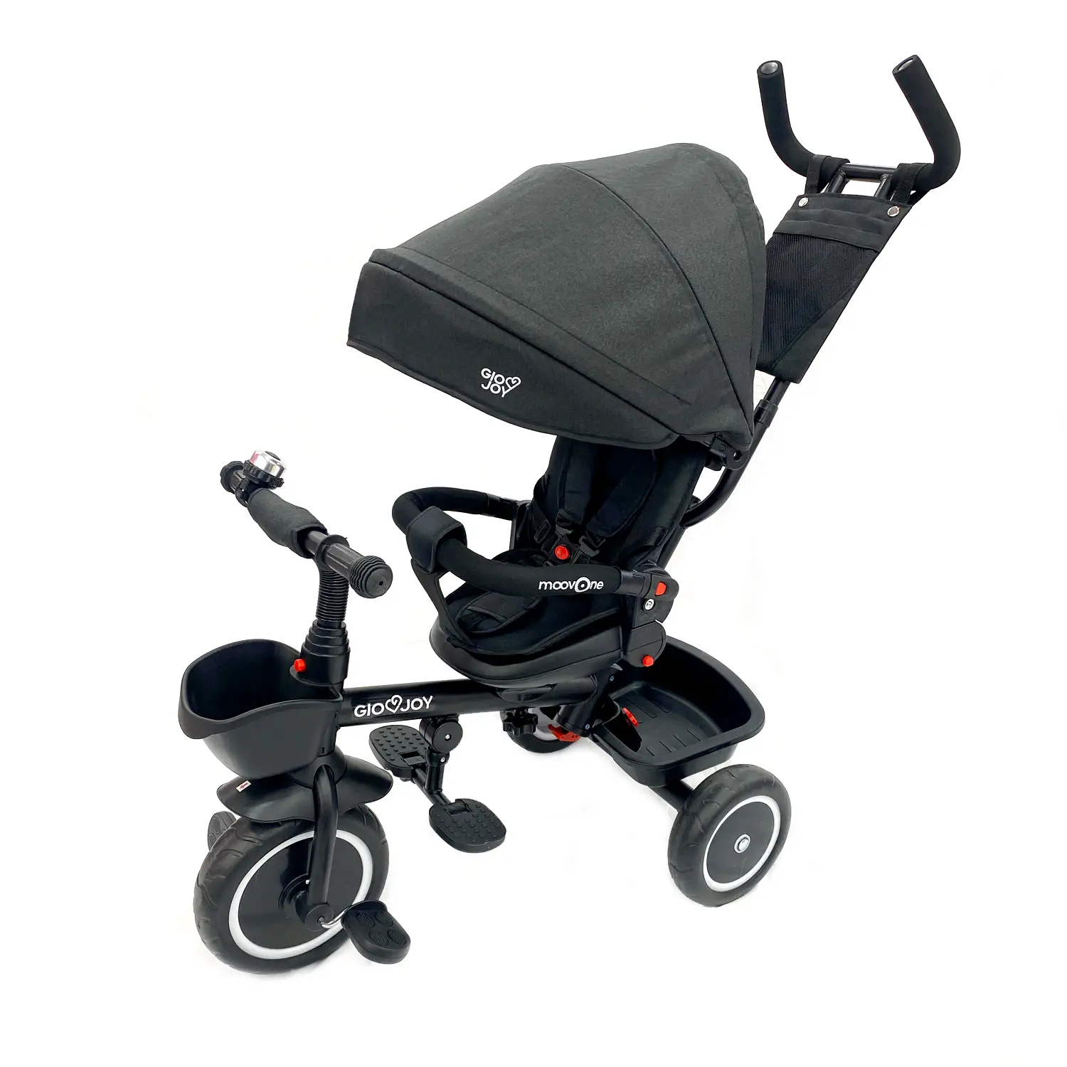 Triciclo 4-in-1 GioJoy Moove-1 Nero – Comfort, Sicurezza e Divertimento per i Primi Passi - Tricicli e primi passi