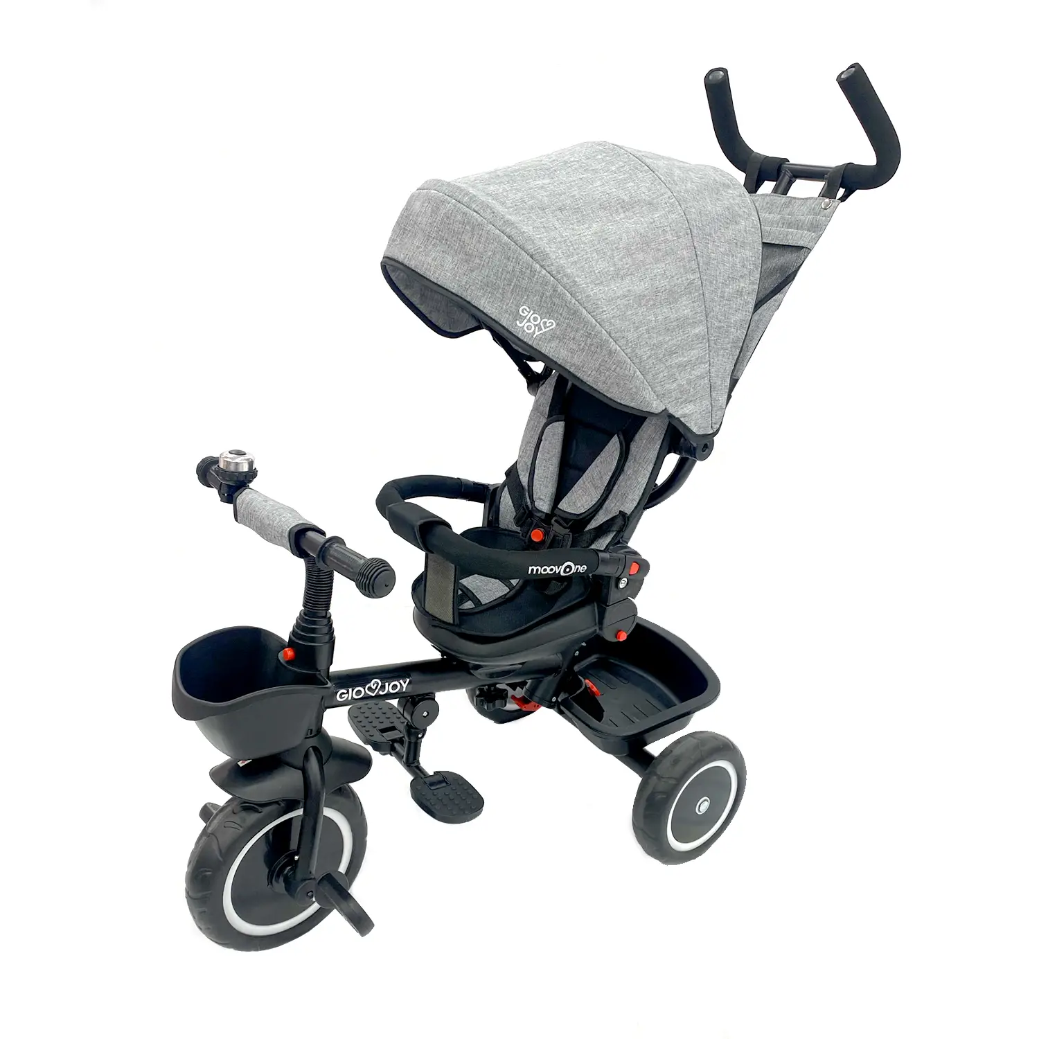 Triciclo 4-in-1 GioJoy Moove-1 Grigio – Comfort, Sicurezza e Divertimento per i Primi Passi - Tricicli e primi passi