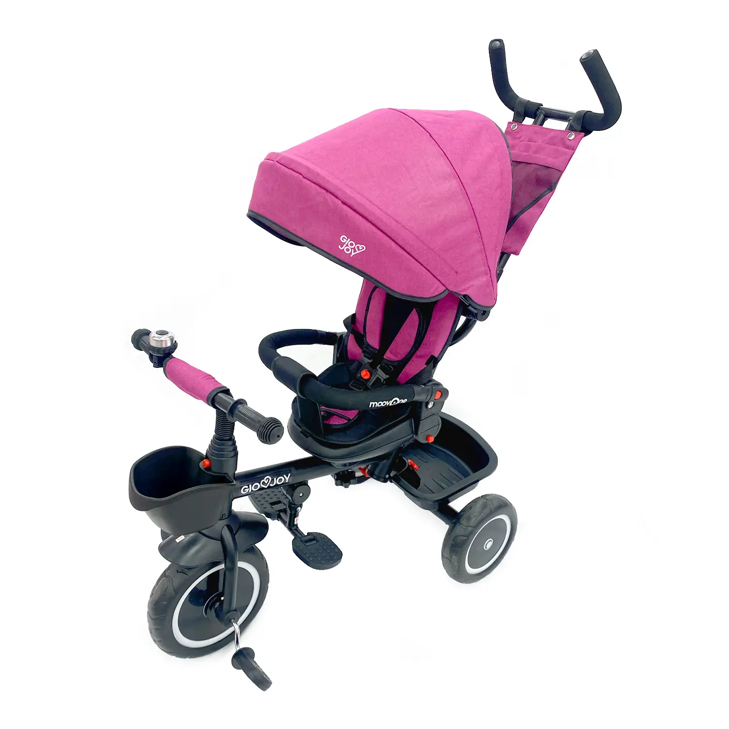 Triciclo 4-in-1 GioJoy Moove-1 Rosa – Comfort, Sicurezza e Divertimento per i Primi Passi - Tricicli e primi passi
