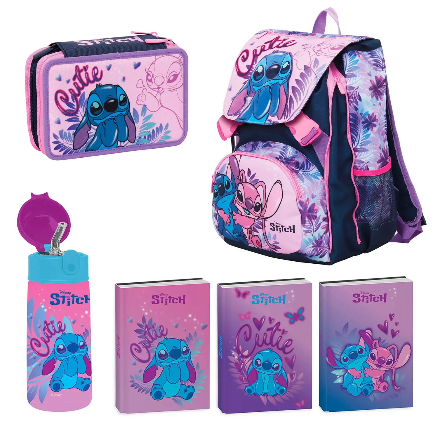 Giodicart School Pack Stitch: Zaino Sdoppiabile, Astuccio, Borraccia, Diario Assortito - zaini scuola