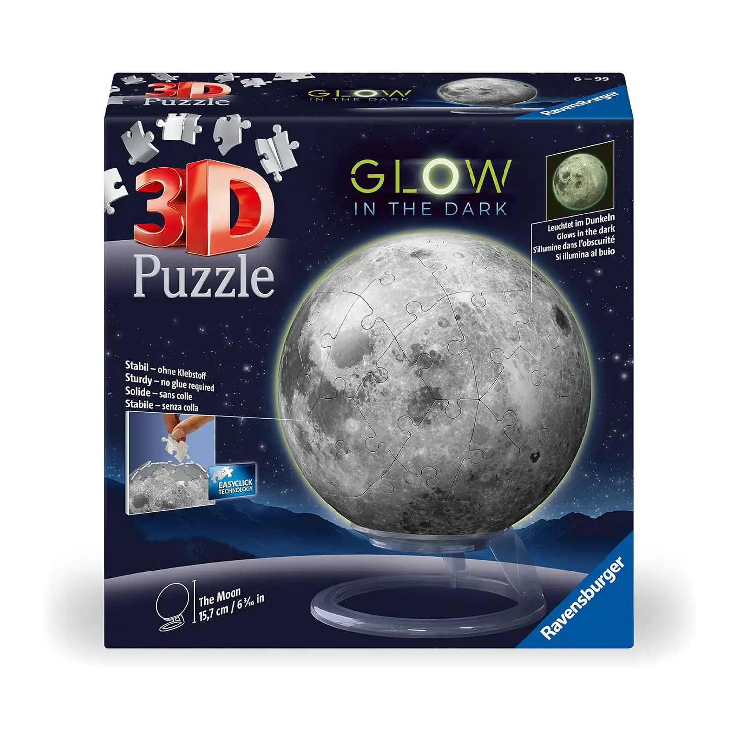 Puzzle 3D Luna Glow in the Dark 72 Pezzi - puzzle 3d