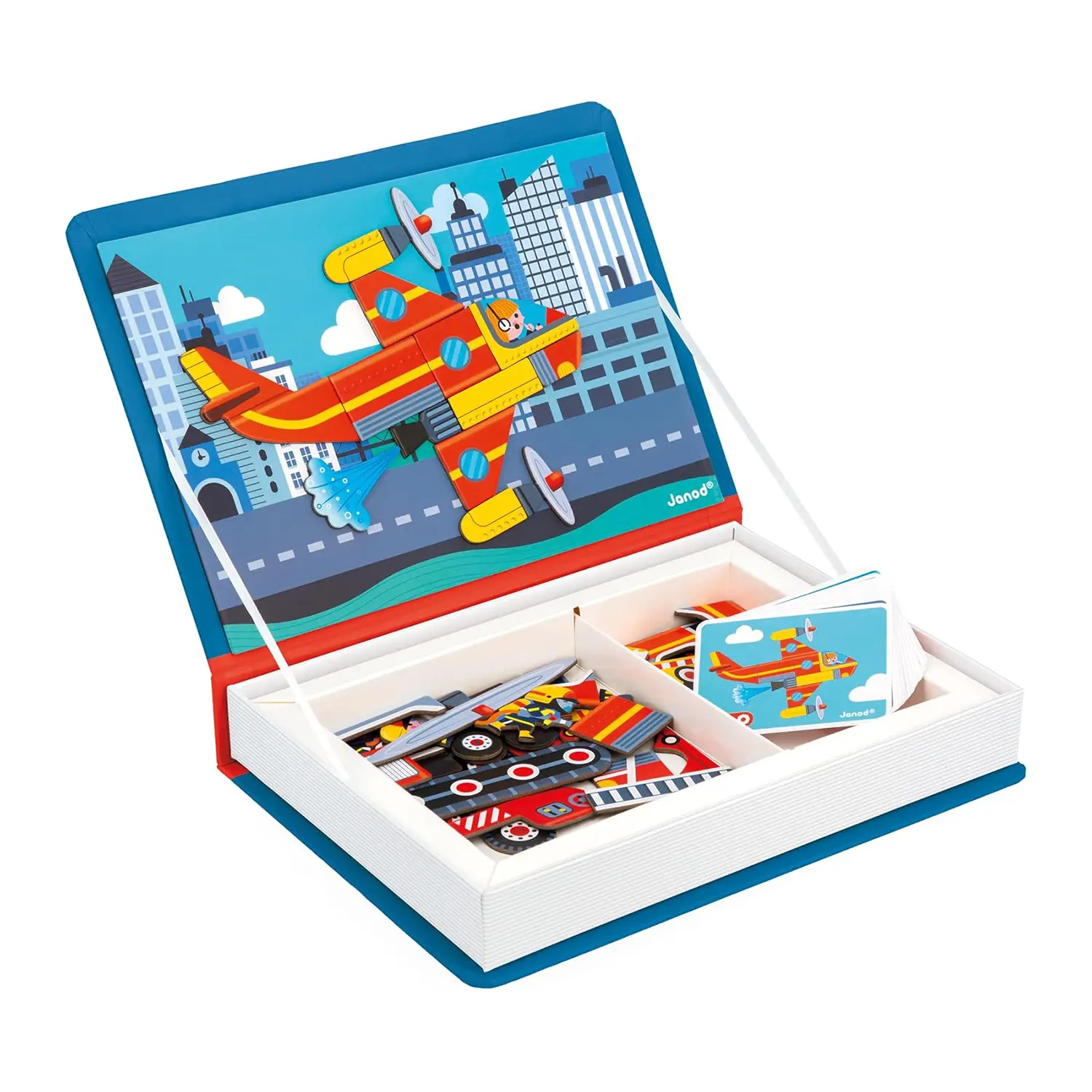 Janod - Magneti'Book Pompieri - Gioco Educativo 60 Magneti - costruzioni magnetiche