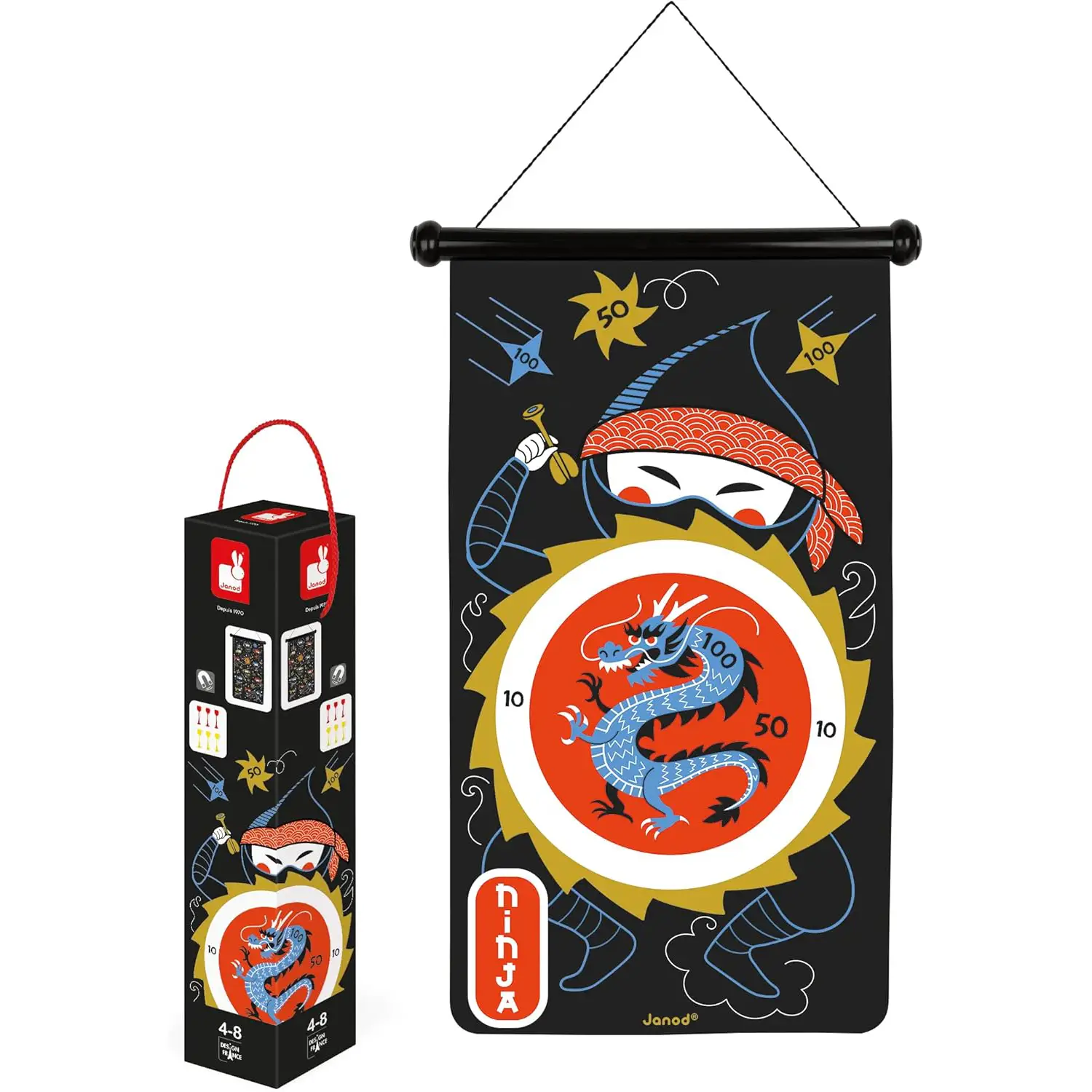 Janod - Gioco delle Freccette Magnetiche - Ninja - Giochi di Abilità