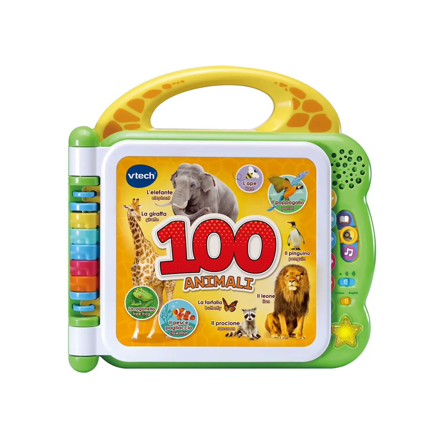 Libro Illustrato Bilingue - 100 Animali: Esplora e Impara in 2 Lingue - Primi giochi