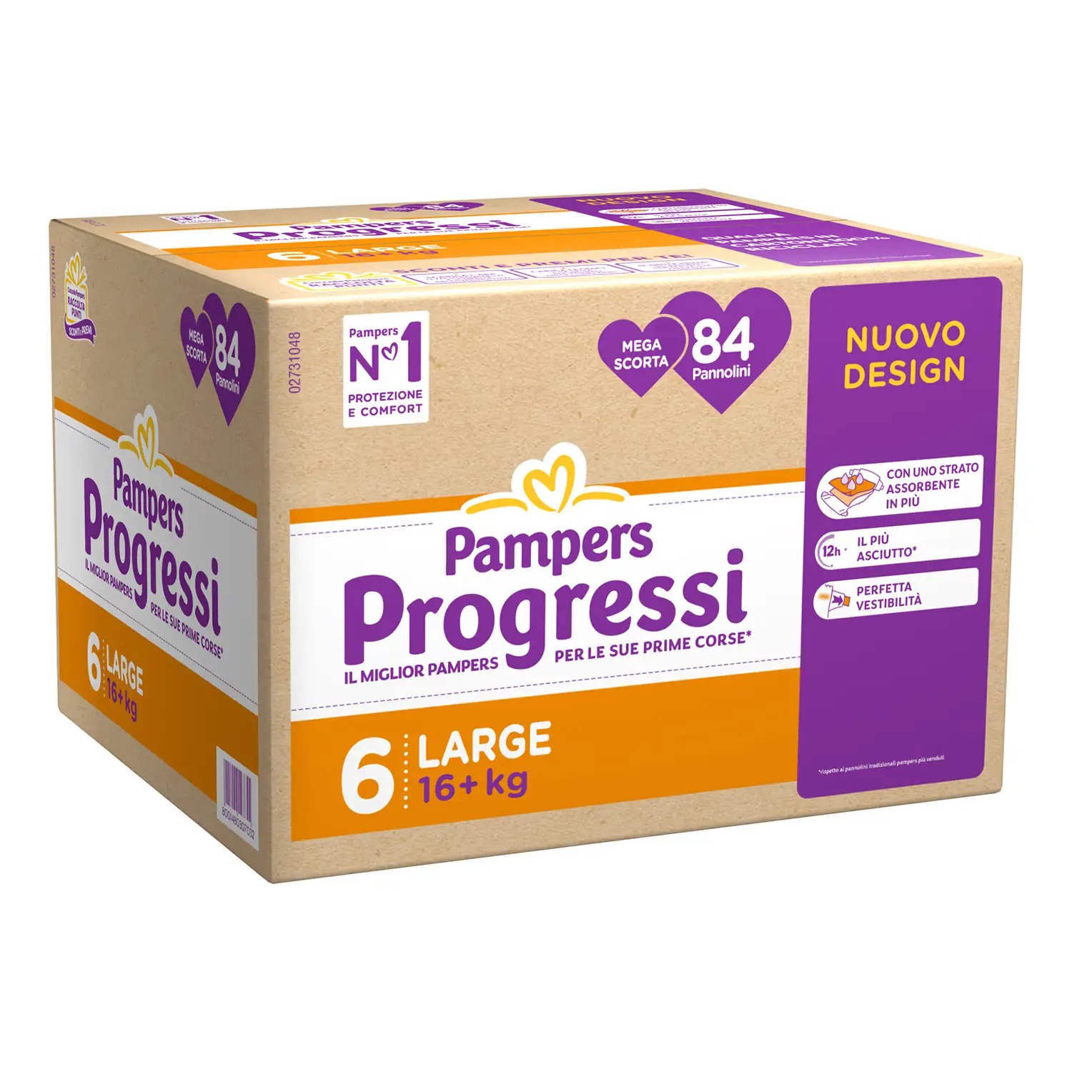 Pannolini Pampers Progressi Pentapack - Taglia 6 - 16+ Kg - 84 Pezzi - pannolini e salviettine