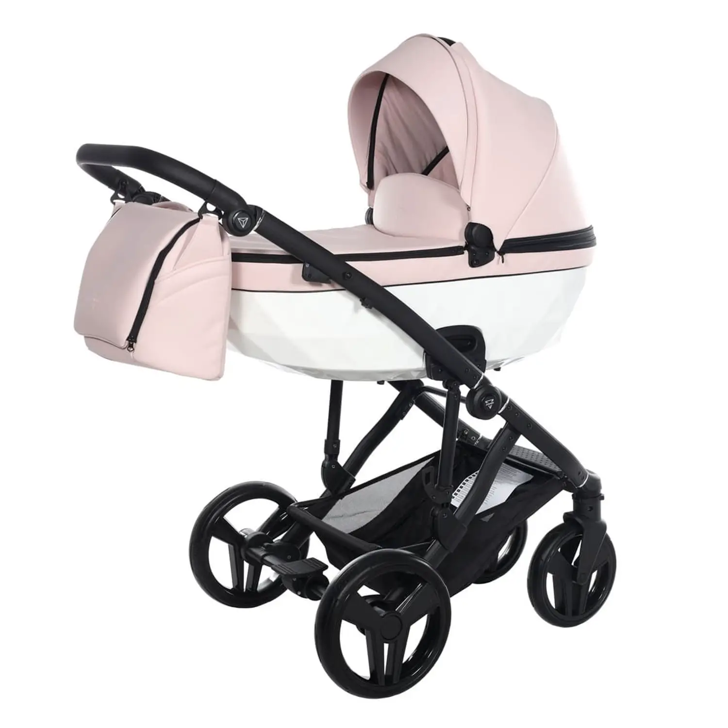 Trio Junama Classic Ecopelle Rosa Navicella Bianca Telaio Nero - trio e modulari