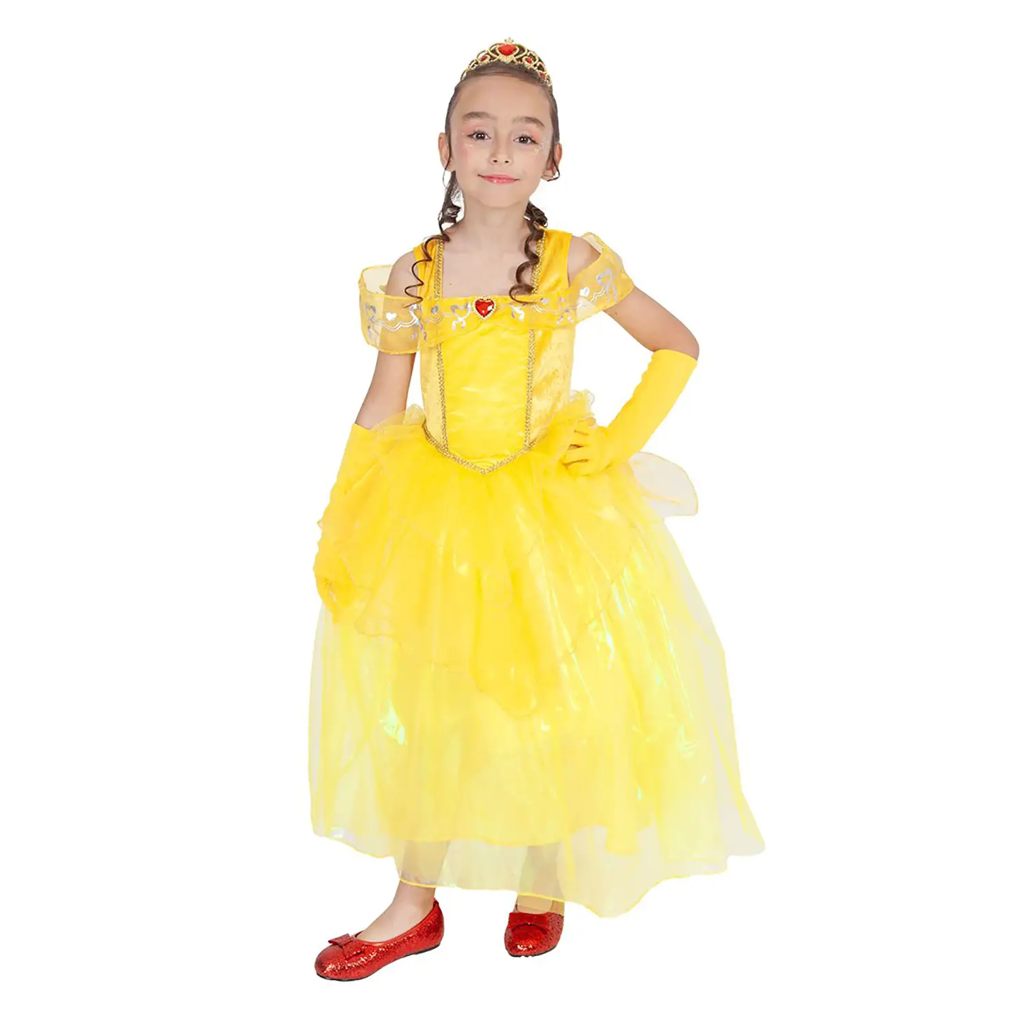 Costume Principessa Gialla per Bambine - Taglia S - 7/8 Anni - abiti bambino e bambina