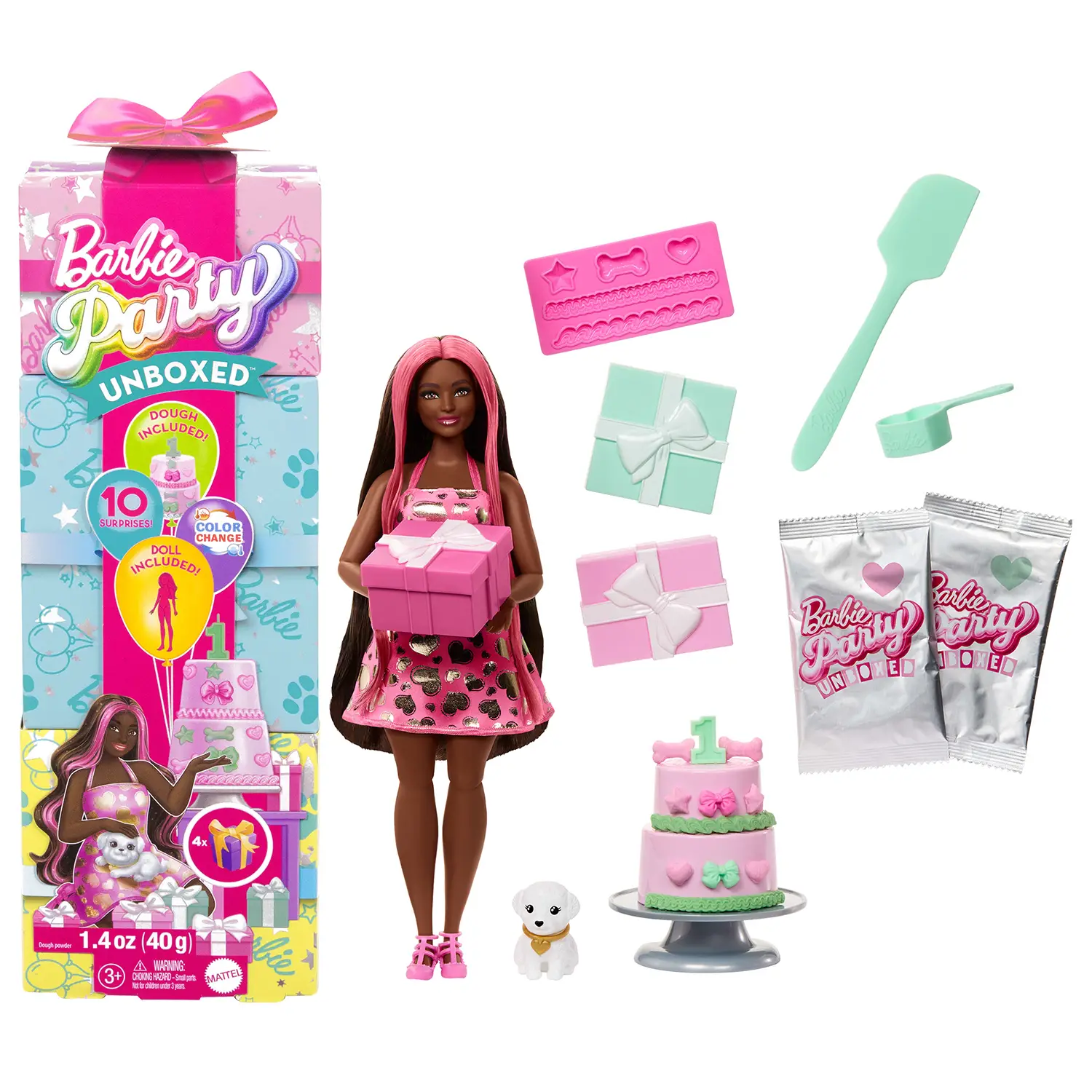 Barbie Party Unboxed - Birthday Bows JFG71 - collezionabili bambina