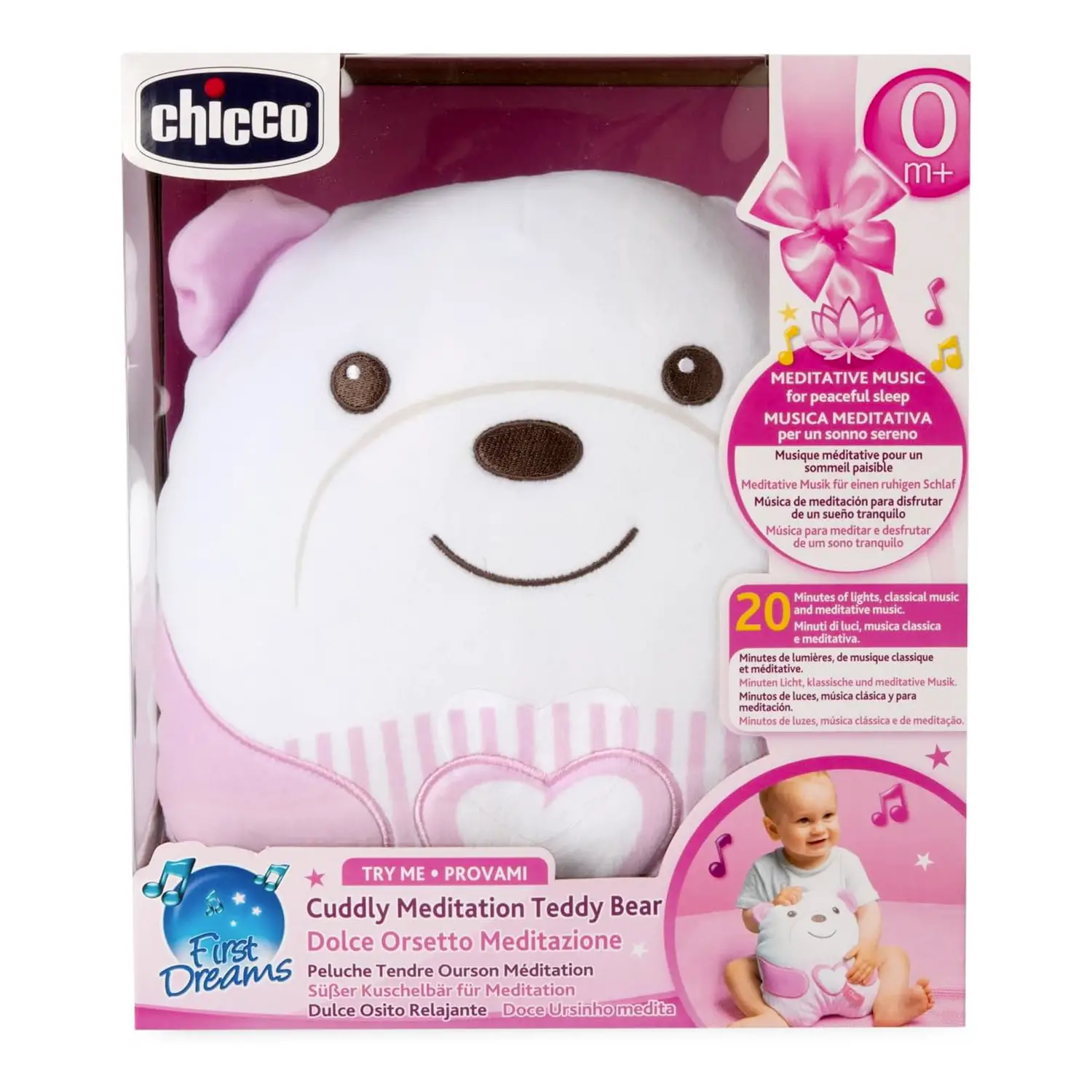 Chicco Peluche Sonoro Morbido Orsetto Rosa - giochi da viaggio