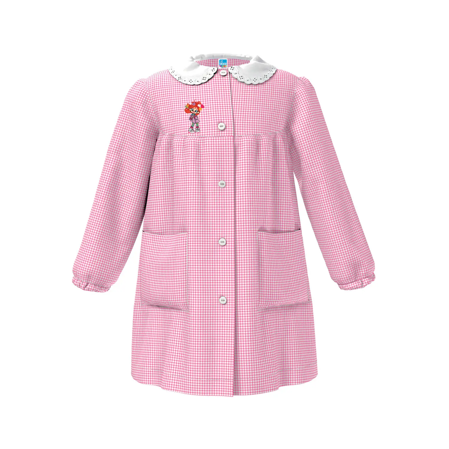 Grembiule Bambina Asilo Bambina Rossa Quadrettato Rosa 2 Anni - grembiuli scolastici